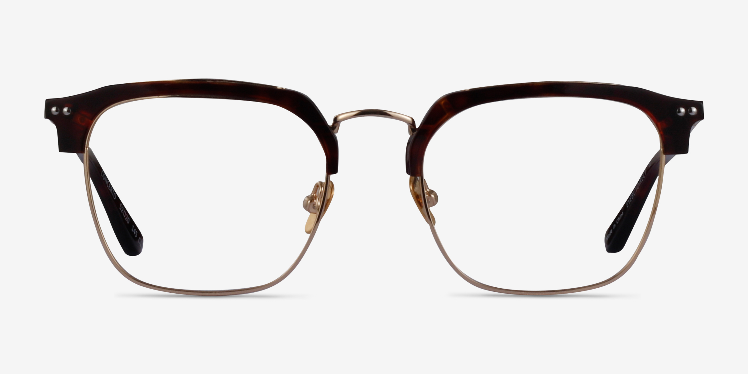 Concerto Tortoise Gold MétalMontures de lunettes de vue d'EyeBuyDirect, Vue de Face