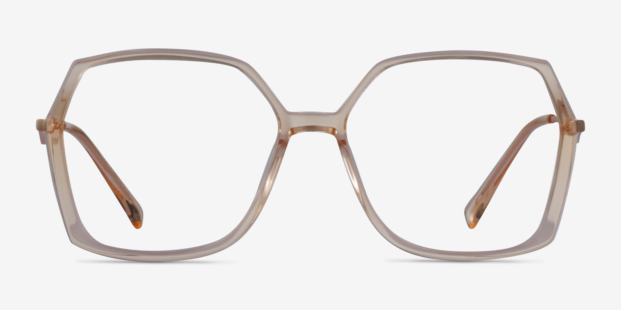 Ellipse Clear Yellow MétalMontures de lunettes de vue d'EyeBuyDirect, Vue de Face