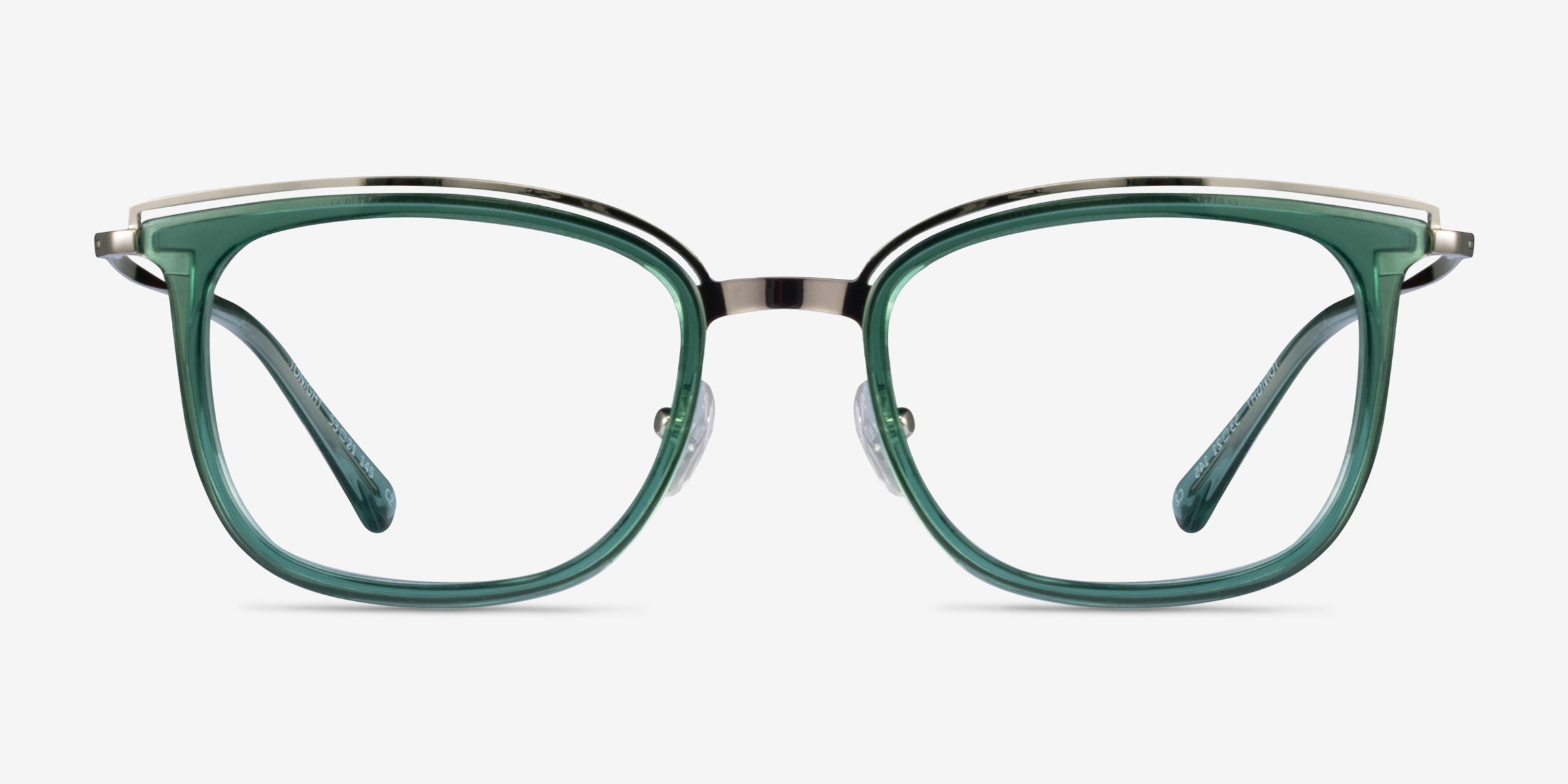 Tonight Clear Green Gold MétalMontures de lunettes de vue d'EyeBuyDirect, Vue de Face