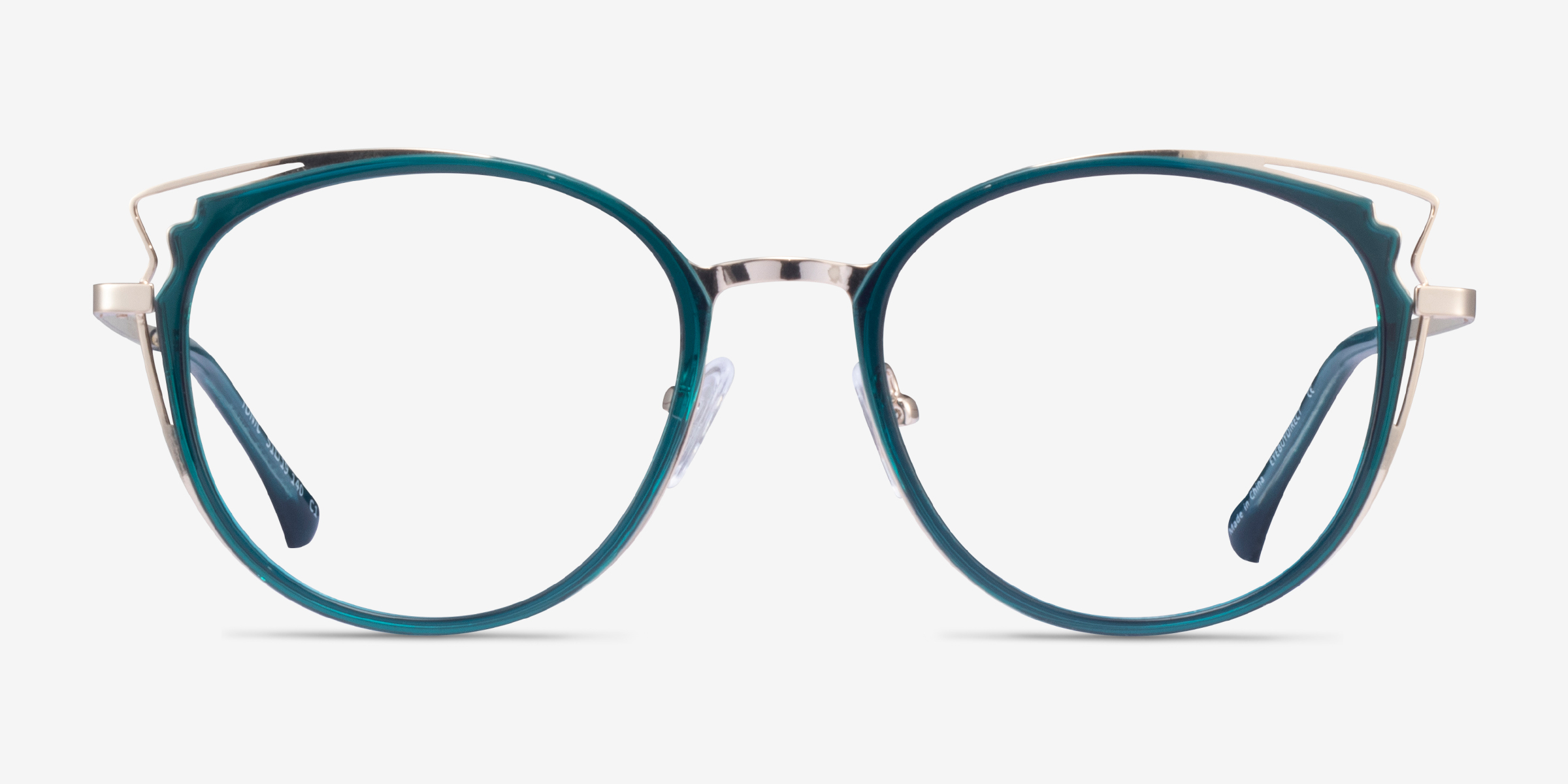 Tonic Teal Gold MétalMontures de lunettes de vue d'EyeBuyDirect, Vue de Face