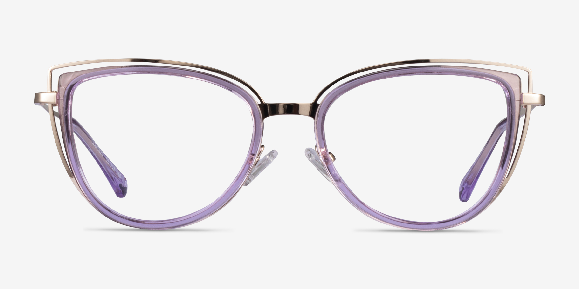 Clarinet Clear Purple Gold MétalMontures de lunettes de vue d'EyeBuyDirect, Vue de Face