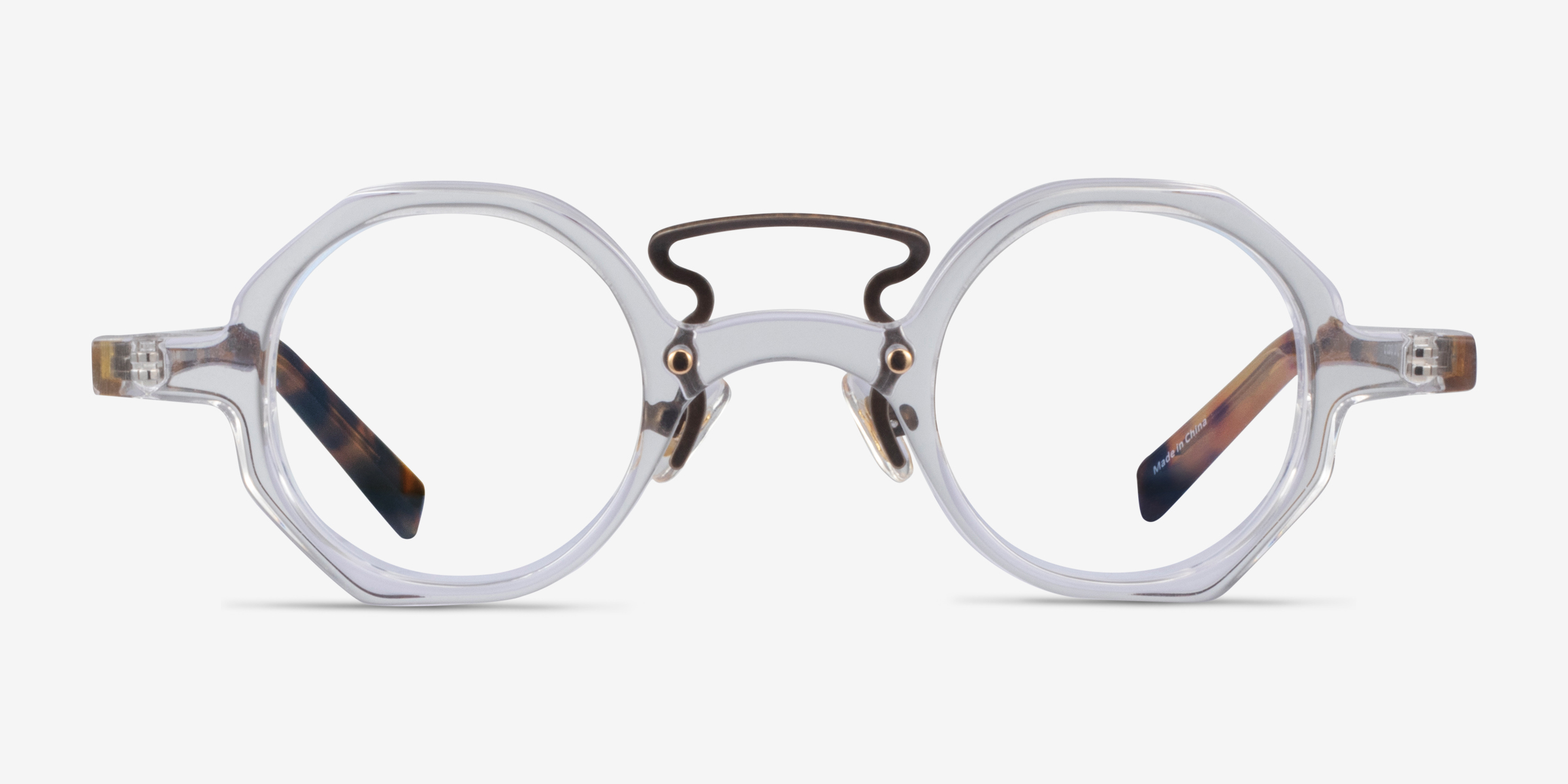 Very Clear Tortoise MétalMontures de lunettes de vue d'EyeBuyDirect, Vue de Face