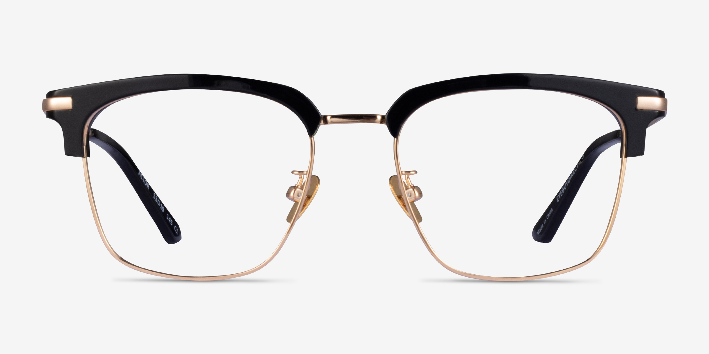 Actor Black Gold MétalMontures de lunettes de vue d'EyeBuyDirect, Vue de Face
