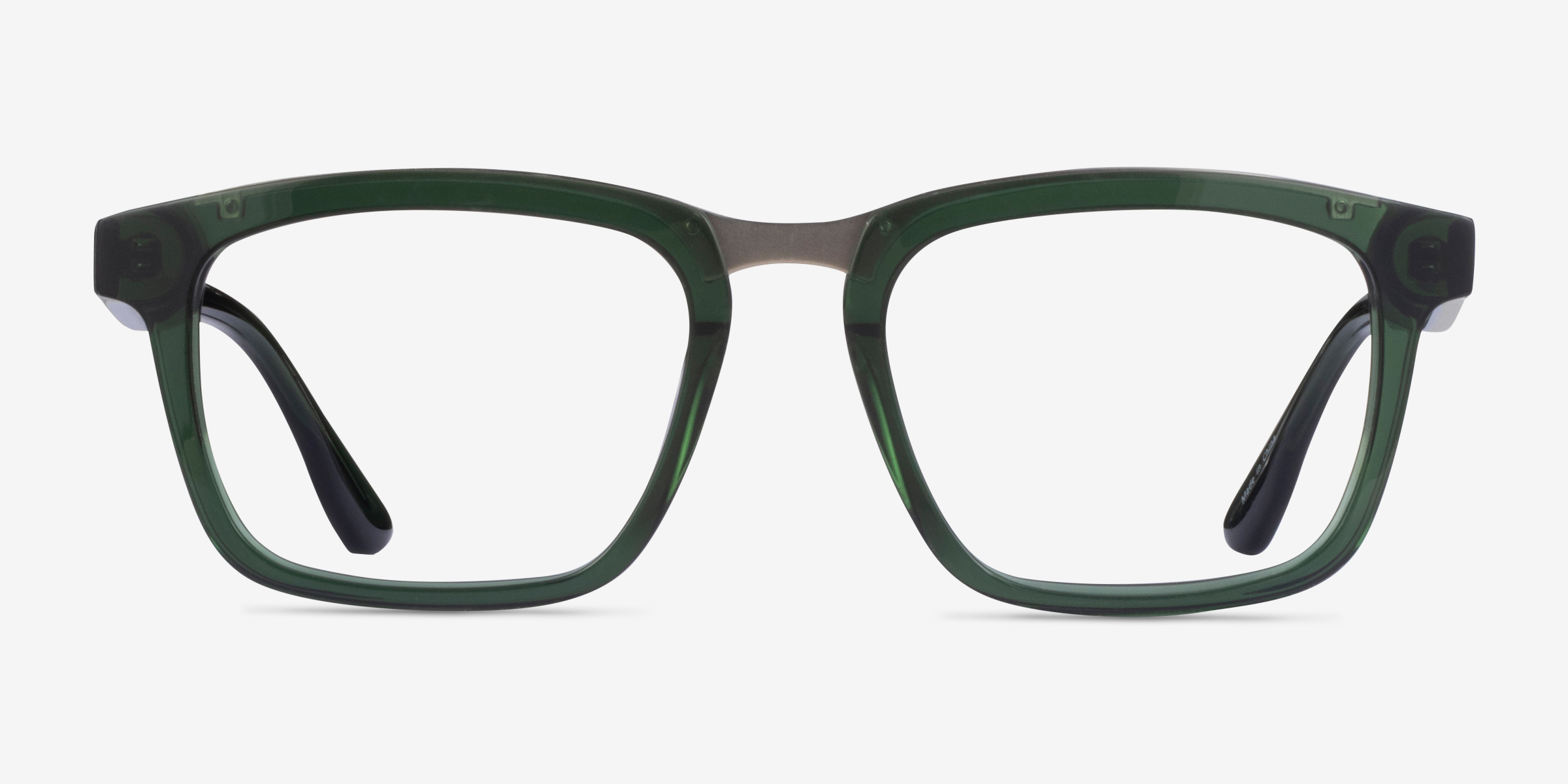 Fraser Clear Green Silver MétalMontures de lunettes de vue d'EyeBuyDirect, Vue de Face
