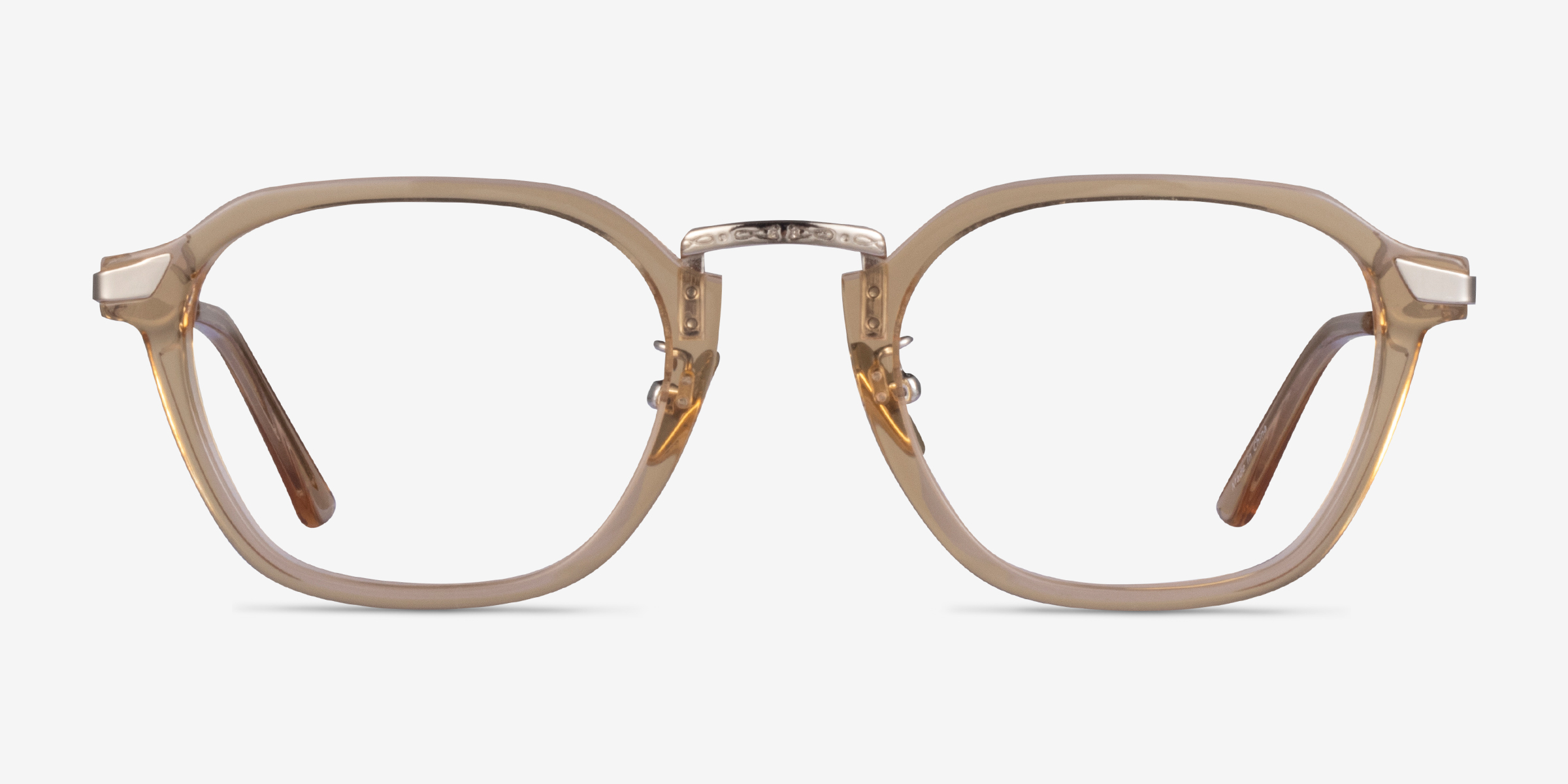 Baxter Clear Yellow Light Gold MétalMontures de lunettes de vue d'EyeBuyDirect, Vue de Face