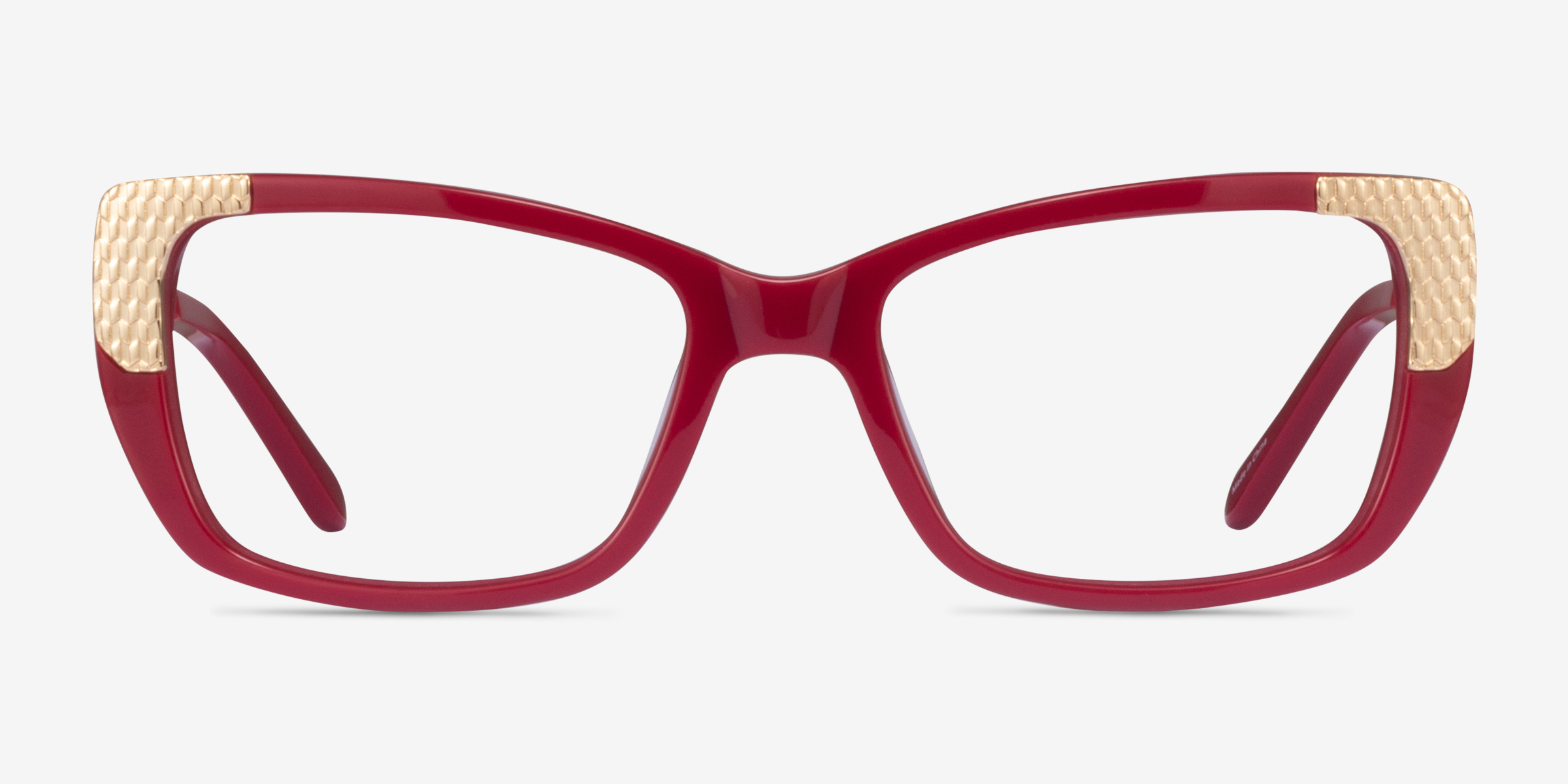 Gilded Burgundy Gold MétalMontures de lunettes de vue d'EyeBuyDirect, Vue de Face
