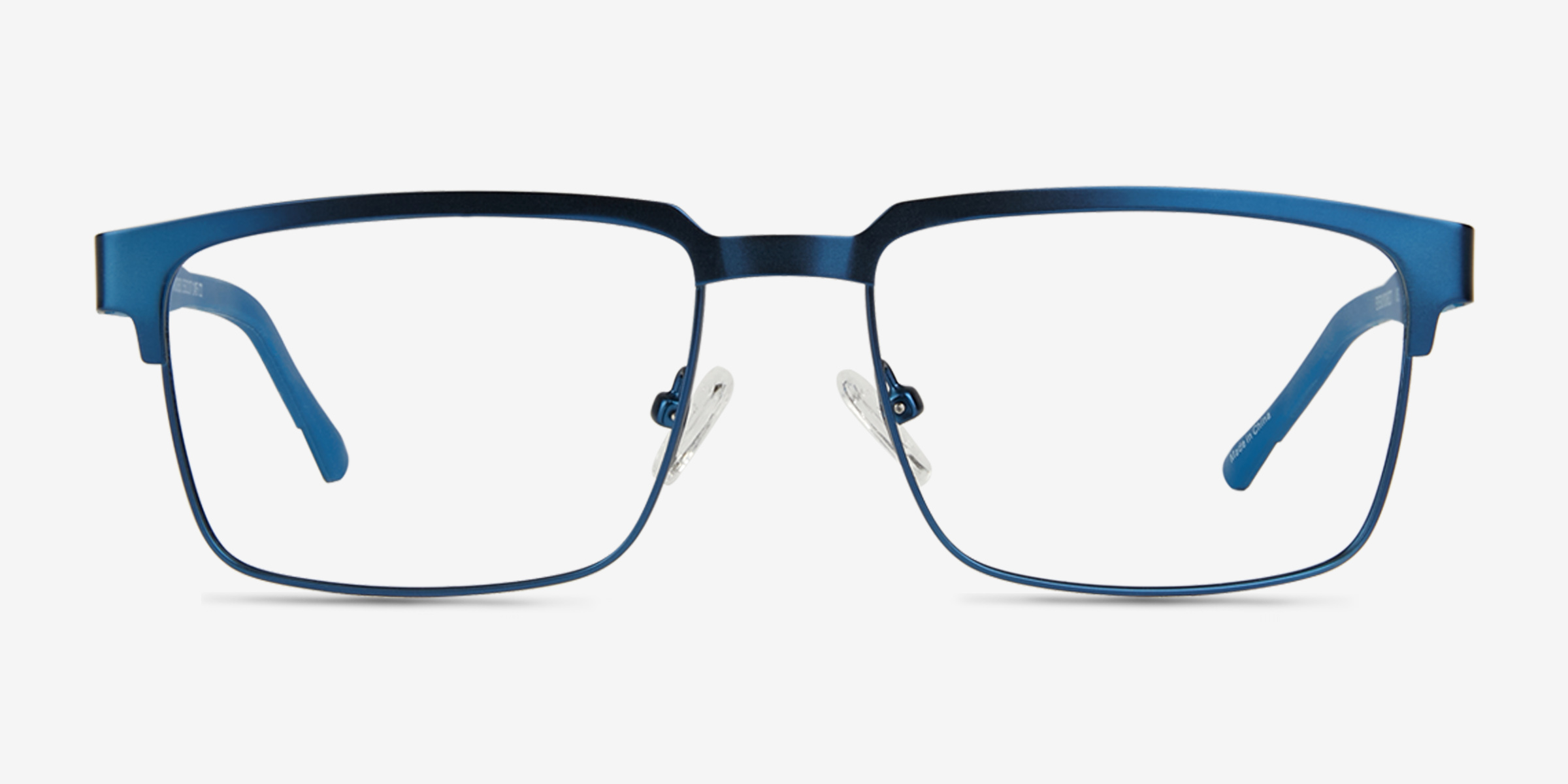 Video Matte Blue MétalMontures de lunettes de vue d'EyeBuyDirect, Vue de Face