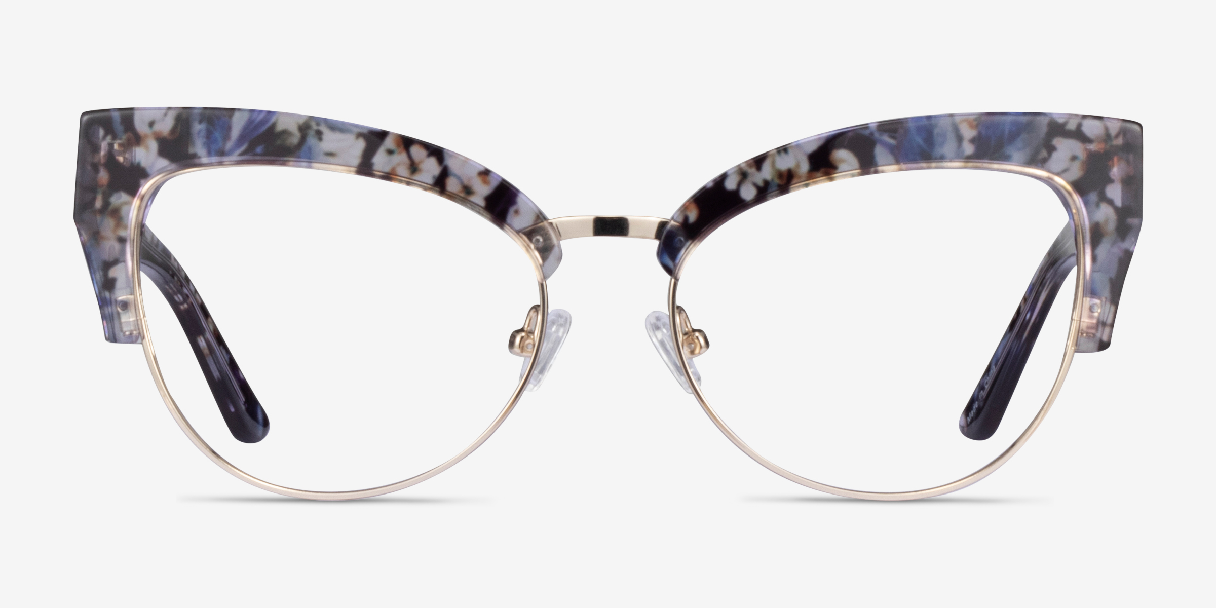 Freesia Purple Floral Gold MétalMontures de lunettes de vue d'EyeBuyDirect, Vue de Face