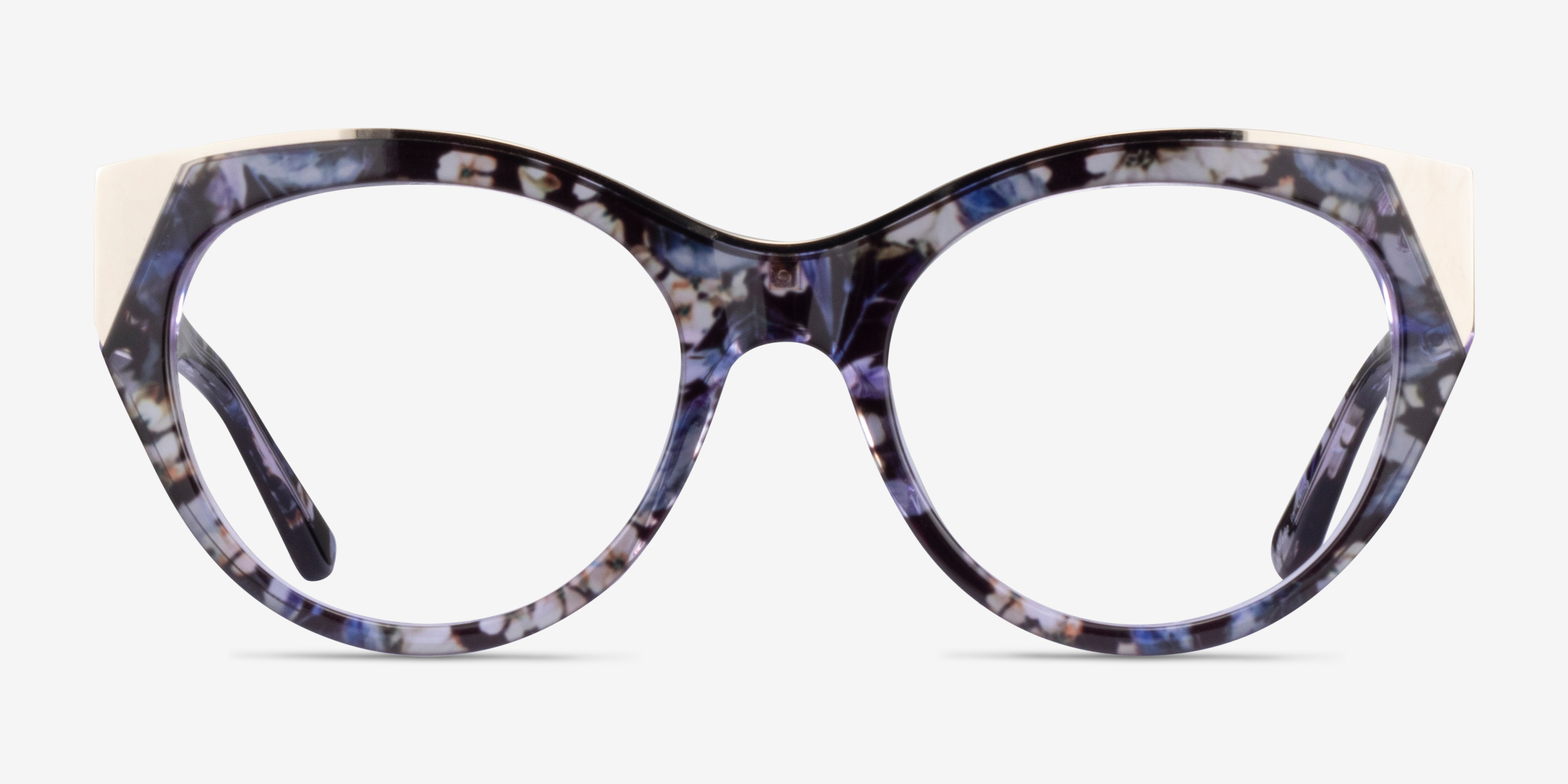 Lilium Purple Floral Gold MétalMontures de lunettes de vue d'EyeBuyDirect, Vue de Face