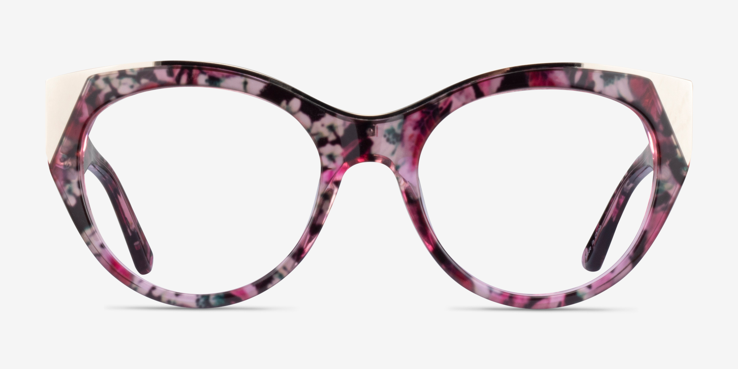 Lilium Red Floral Gold MétalMontures de lunettes de vue d'EyeBuyDirect, Vue de Face