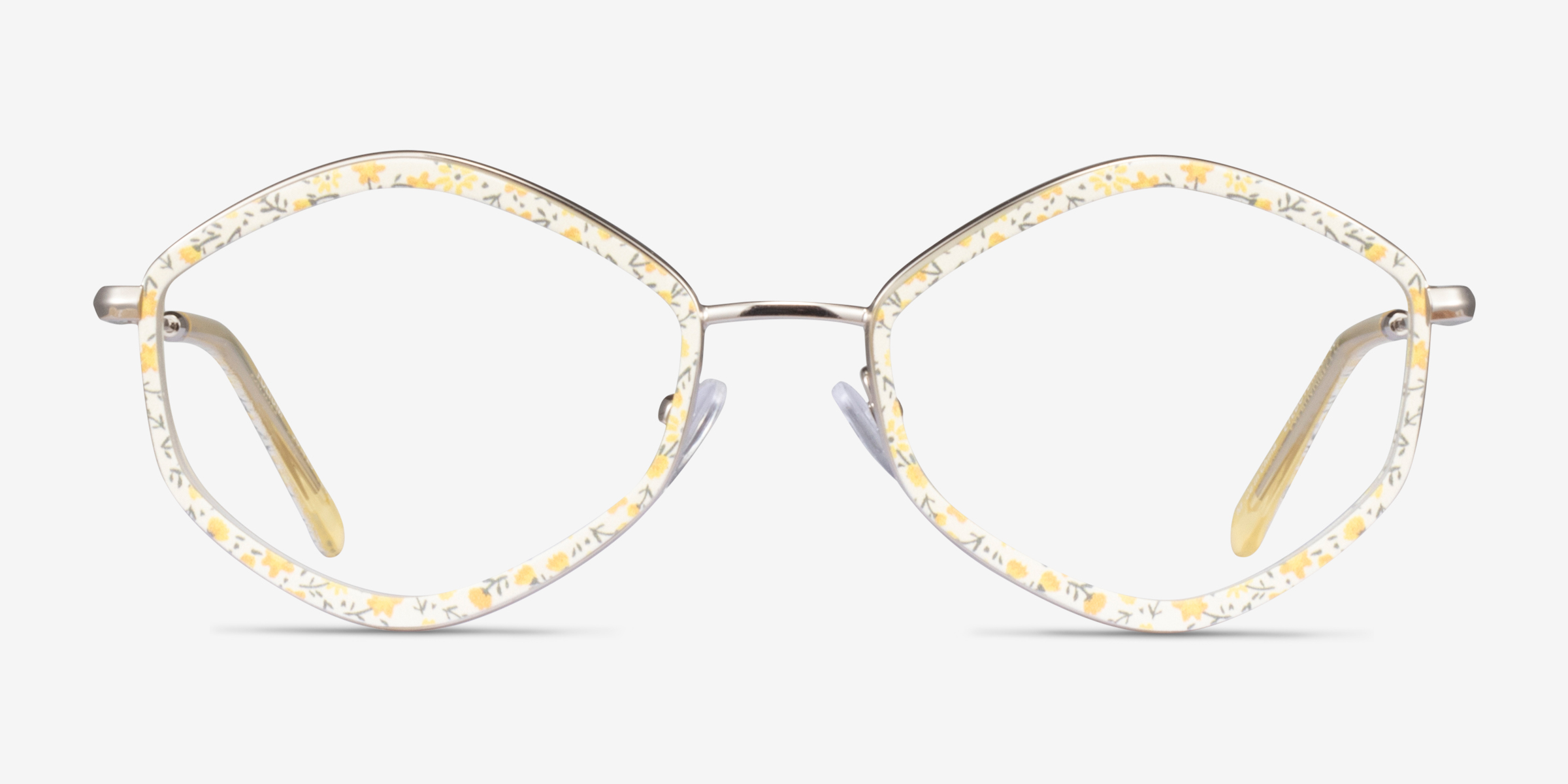 Folium Yellow Floral MétalMontures de lunettes de vue d'EyeBuyDirect, Vue de Face