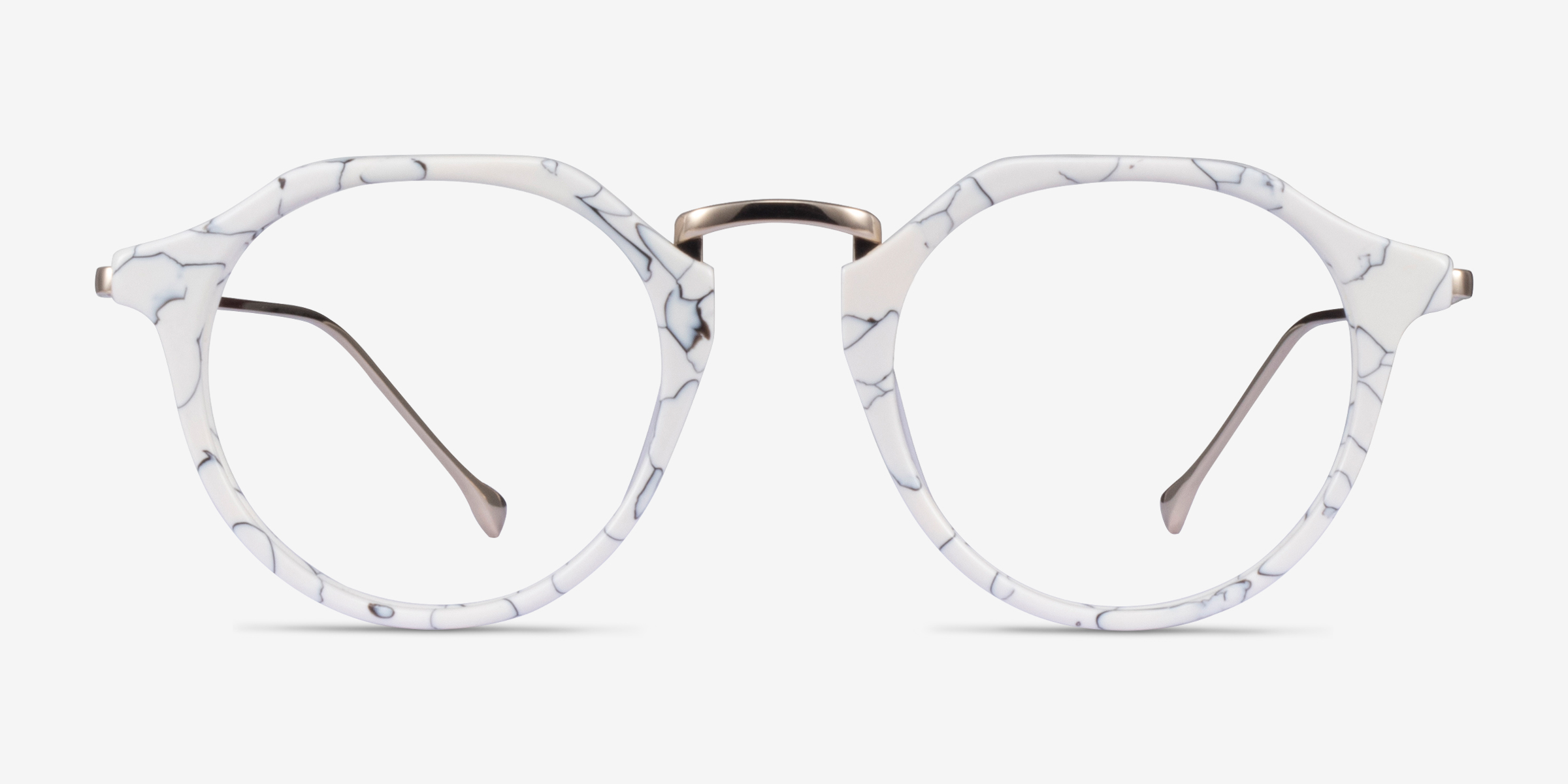 Phoebe Black White MétalMontures de lunettes de vue d'EyeBuyDirect, Vue de Face