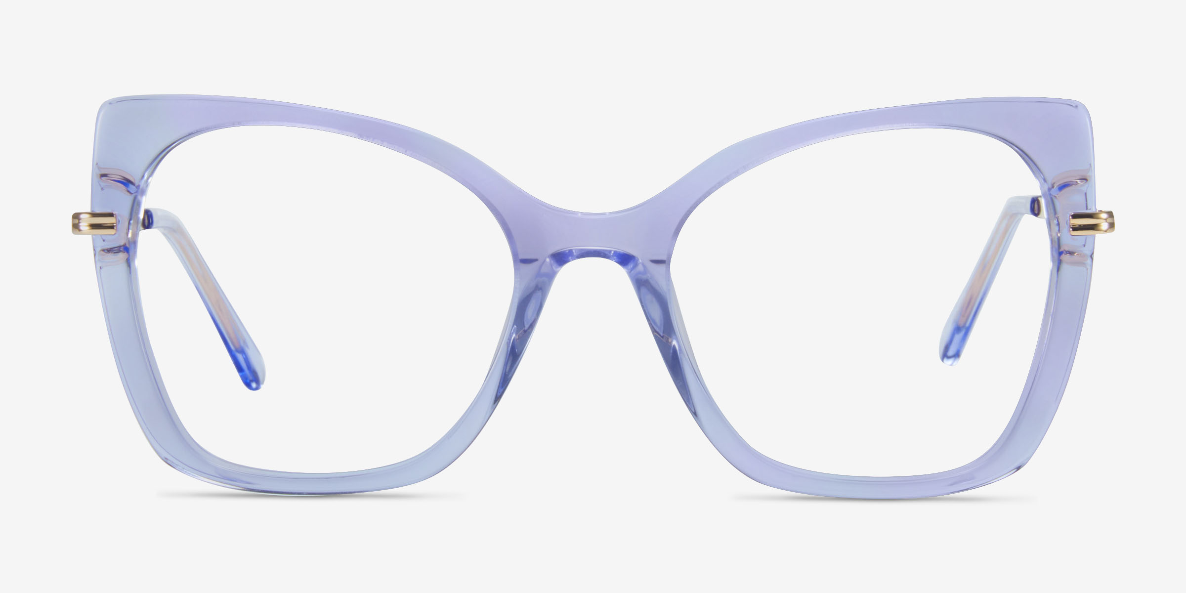 Delancey Clear Blue Purple MétalMontures de lunettes de vue d'EyeBuyDirect, Vue de Face