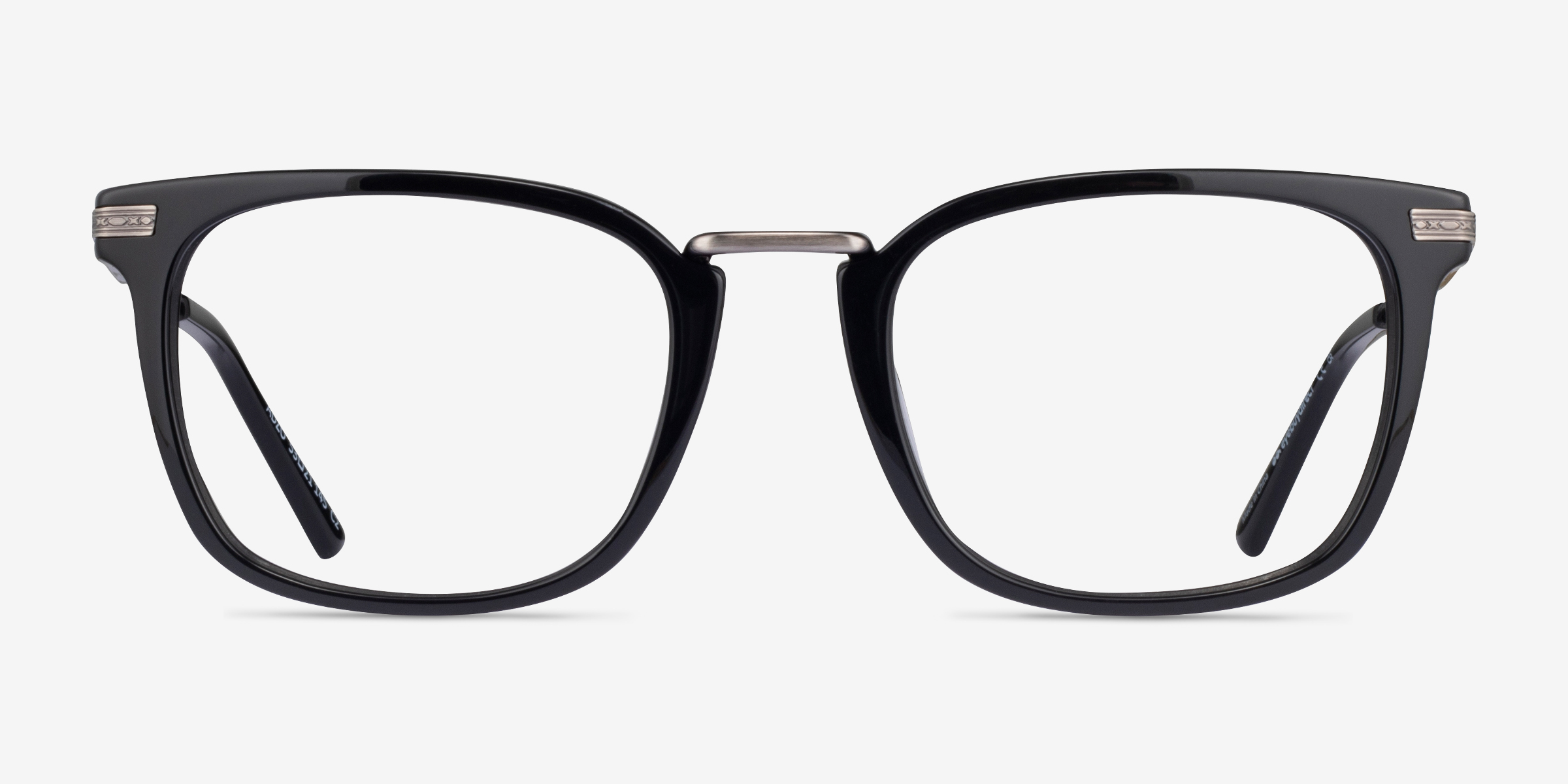 Adzo Noir MétalMontures de lunettes de vue d'EyeBuyDirect, Vue de Face