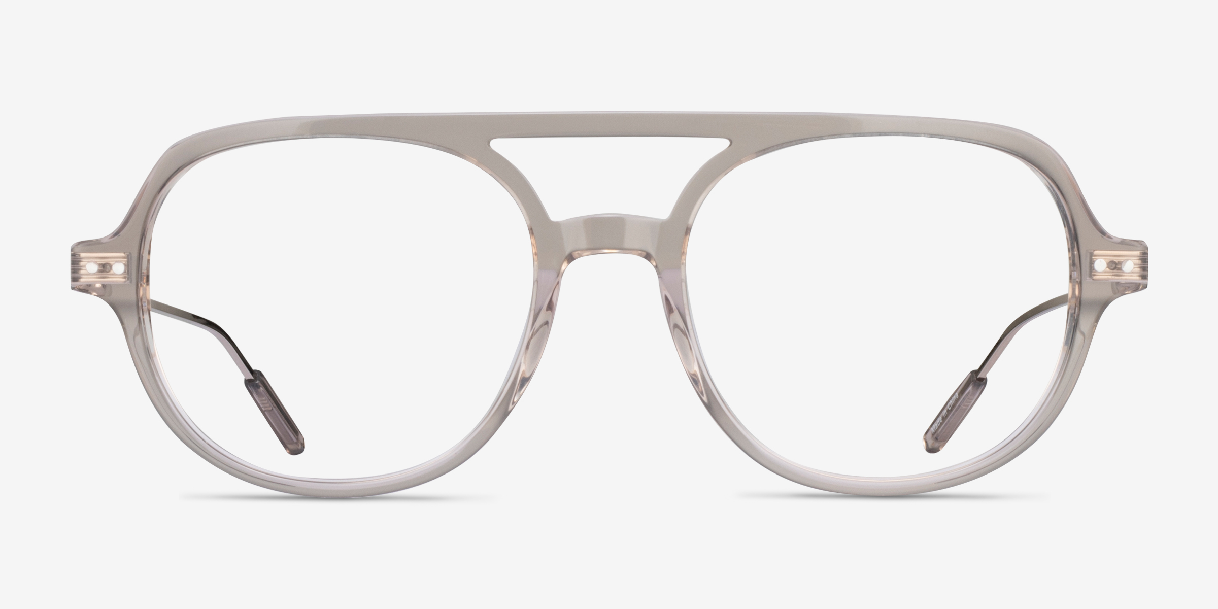 Jett Clear Gray MétalMontures de lunettes de vue d'EyeBuyDirect, Vue de Face