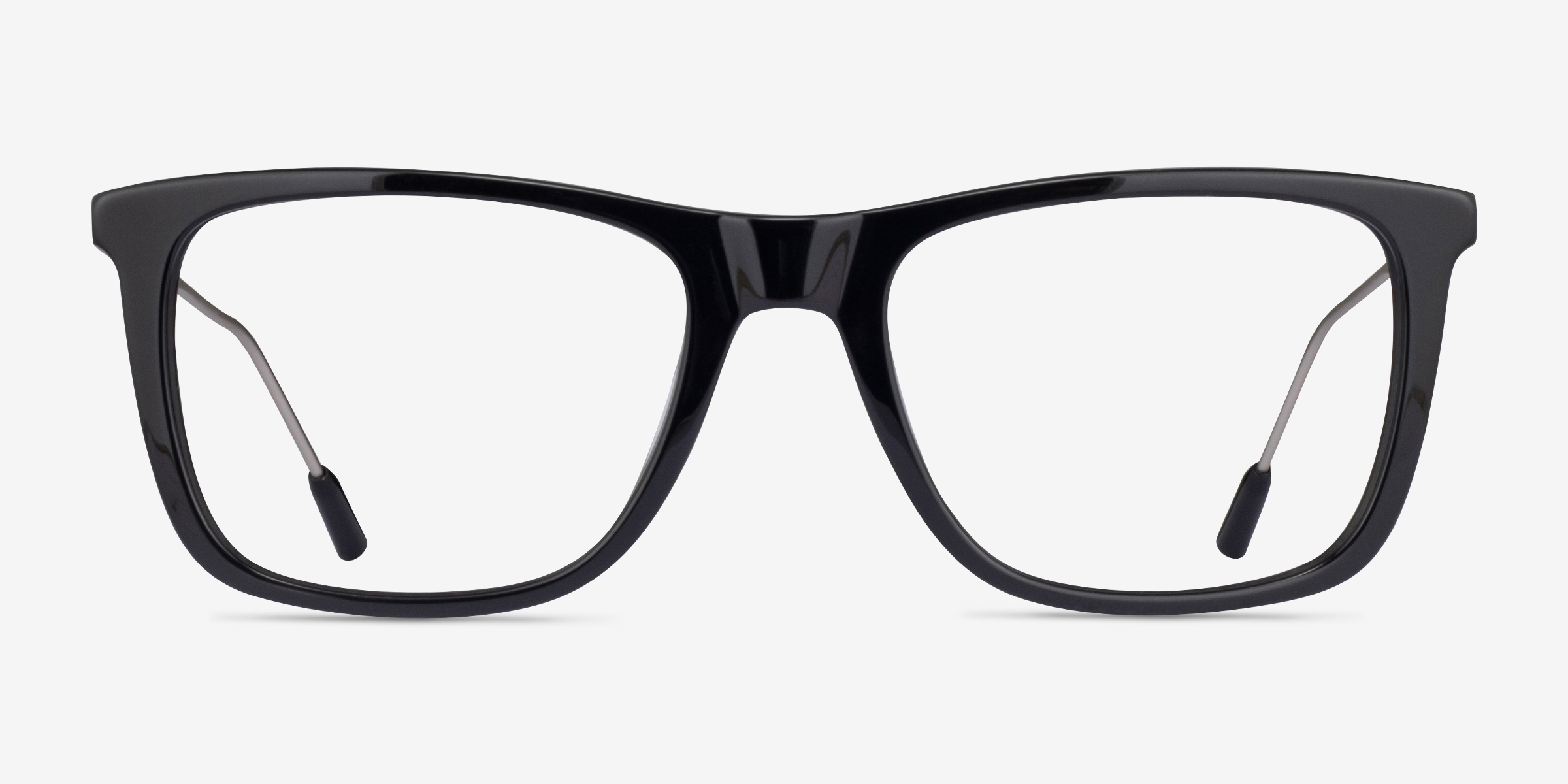 Zach Noir MétalMontures de lunettes de vue d'EyeBuyDirect, Vue de Face