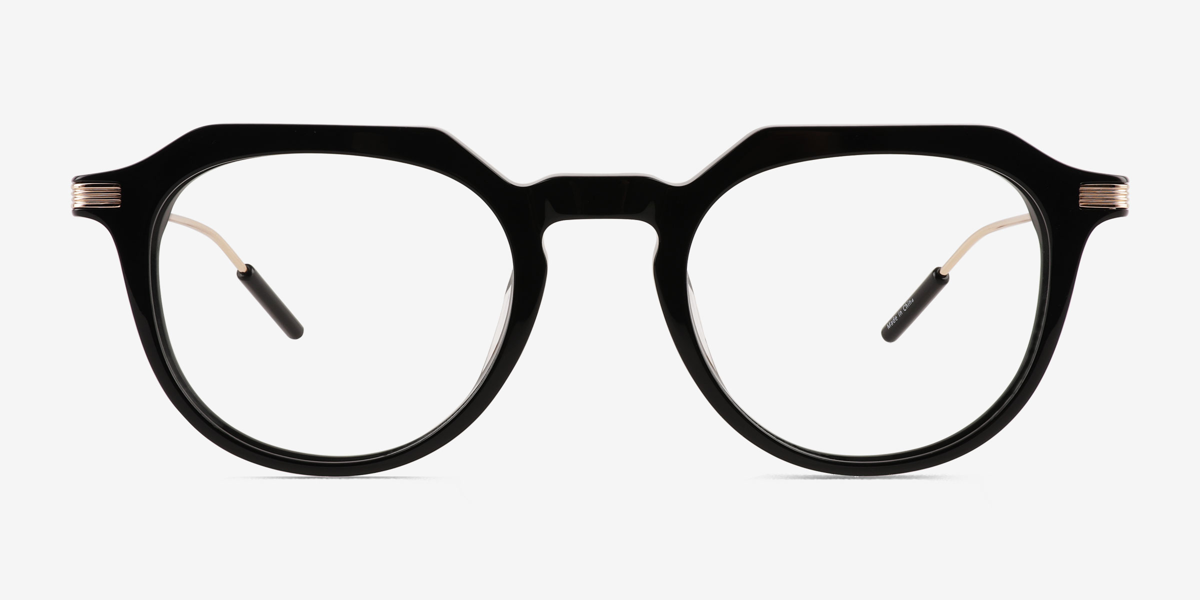 Chisle Black Gold MétalMontures de lunettes de vue d'EyeBuyDirect, Vue de Face