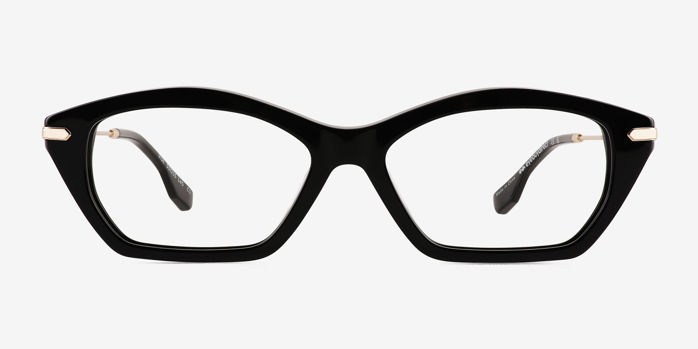 Vise Black Gold MétalMontures de lunettes de vue d'EyeBuyDirect, Vue de Face