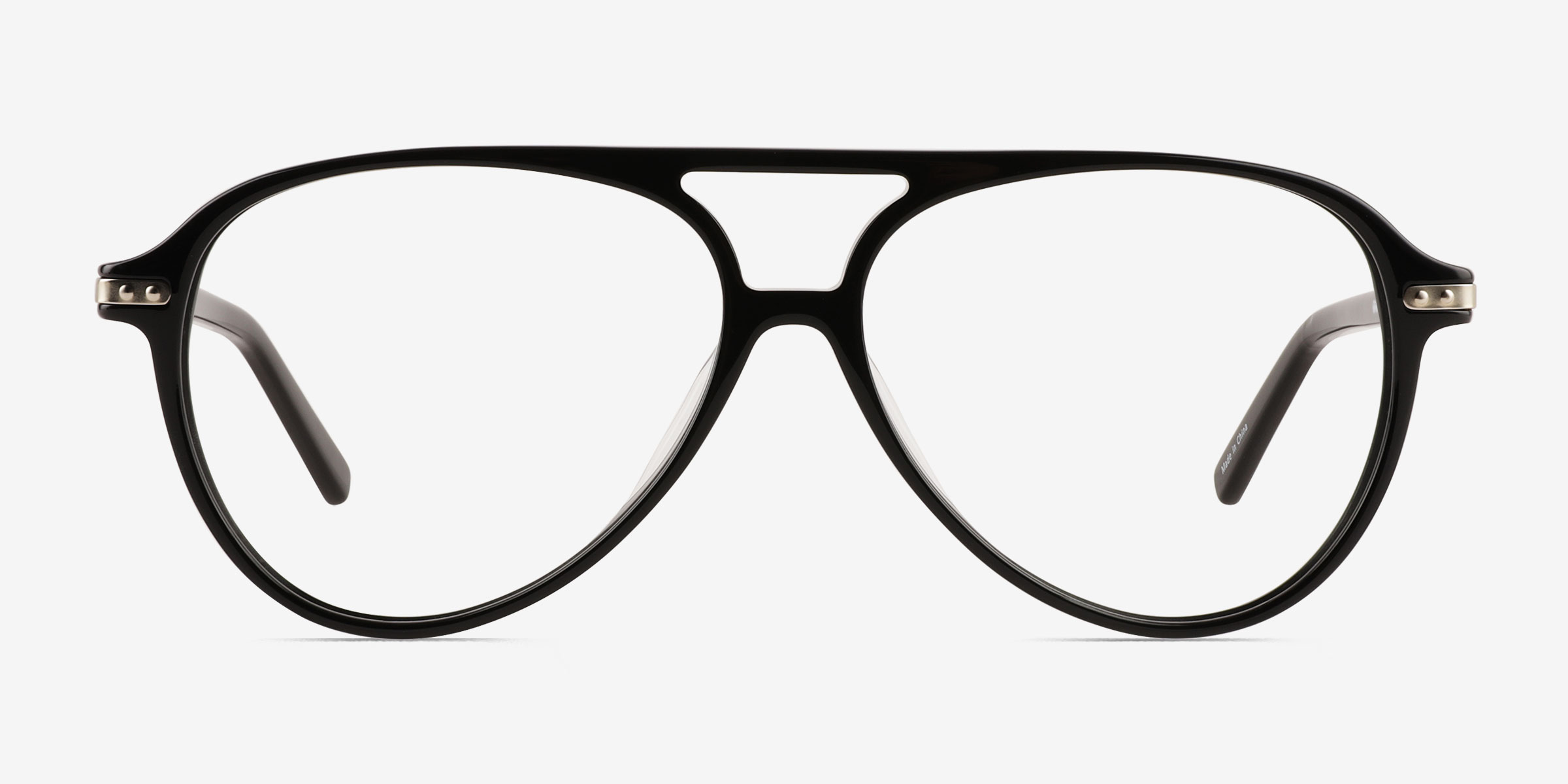 Uni Noir MétalMontures de lunettes de vue d'EyeBuyDirect, Vue de Face