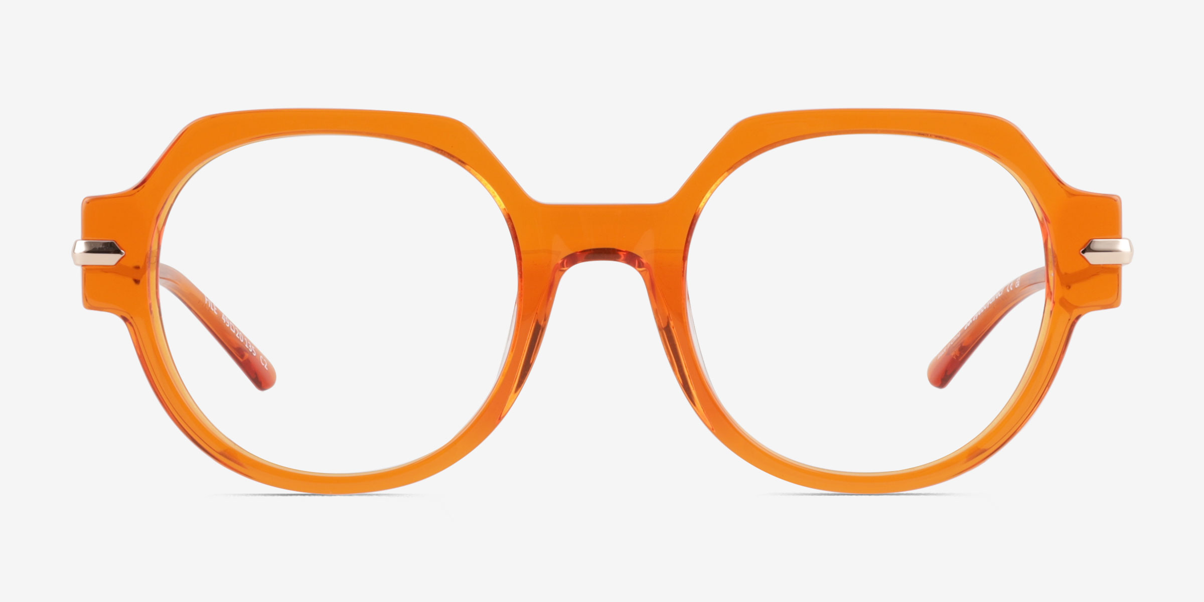 File Clear Orange MétalMontures de lunettes de vue d'EyeBuyDirect, Vue de Face