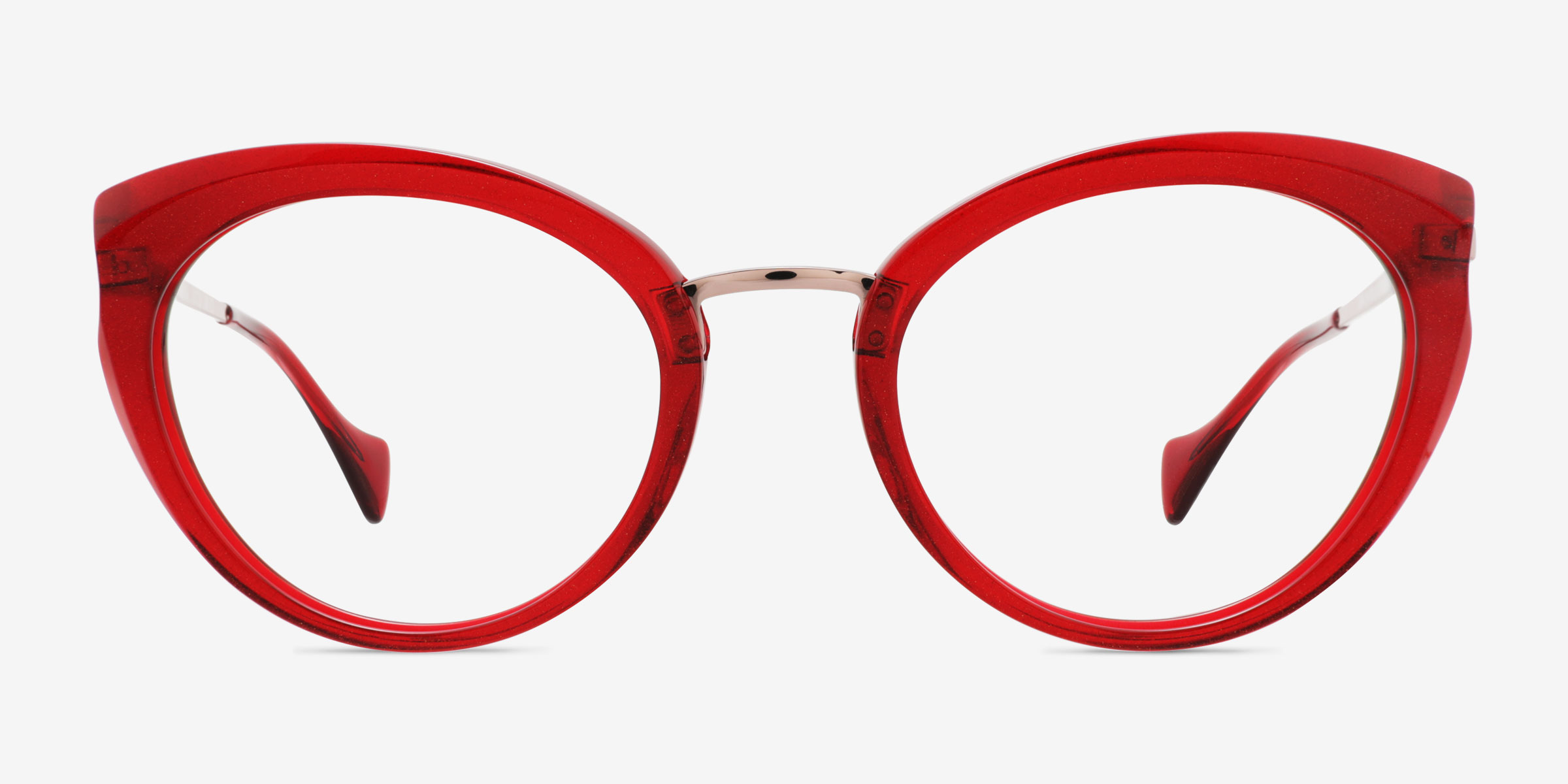 Admiral Rouge MétalMontures de lunettes de vue d'EyeBuyDirect, Vue de Face