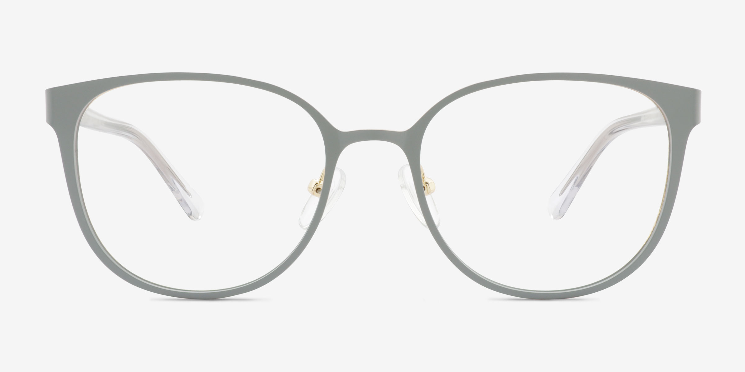 Lin Gris MétalMontures de lunettes de vue d'EyeBuyDirect, Vue de Face