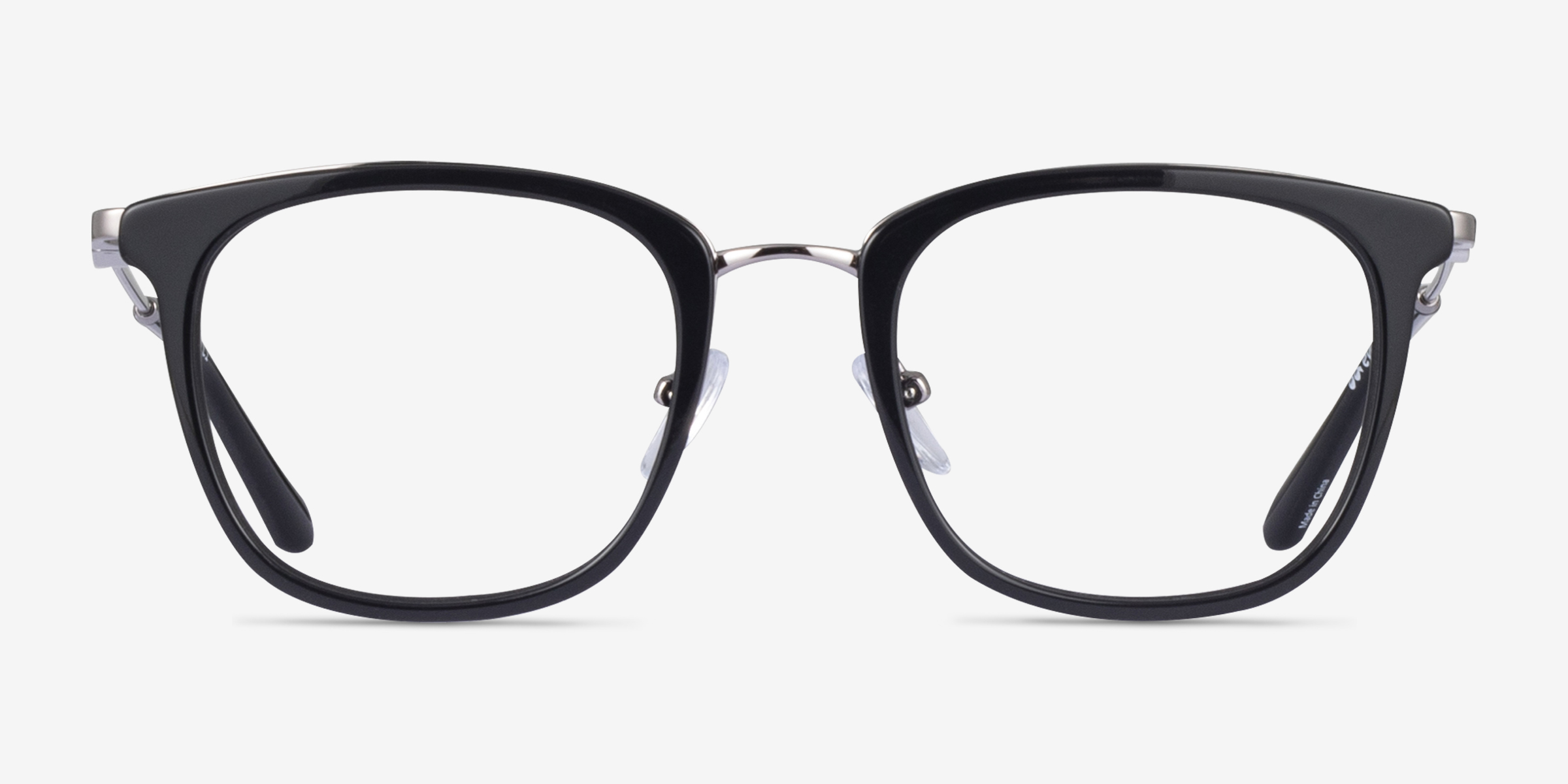 Nestle Noir MétalMontures de lunettes de vue d'EyeBuyDirect, Vue de Face