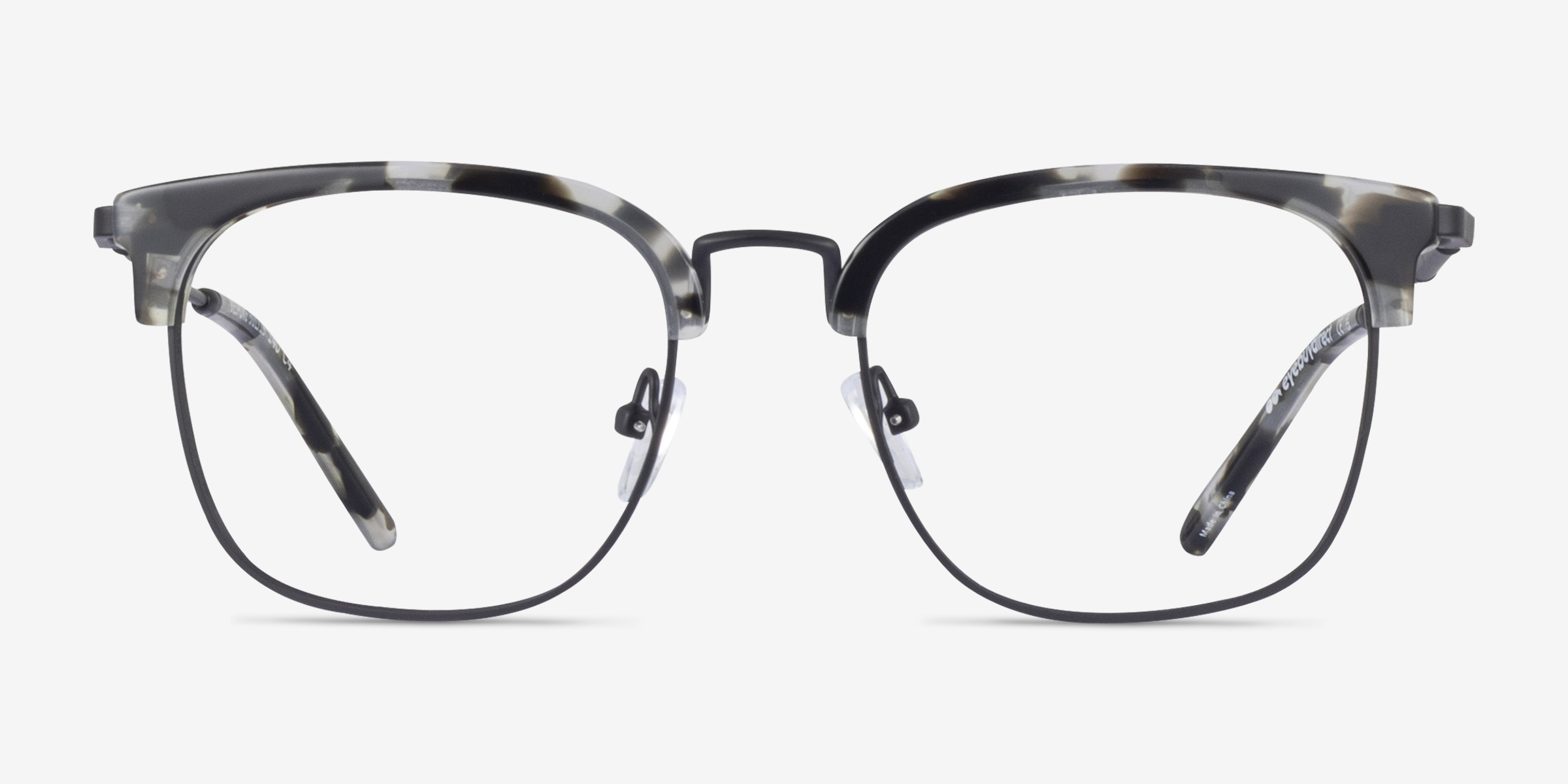 Bespoke Gray Tortoise MétalMontures de lunettes de vue d'EyeBuyDirect, Vue de Face