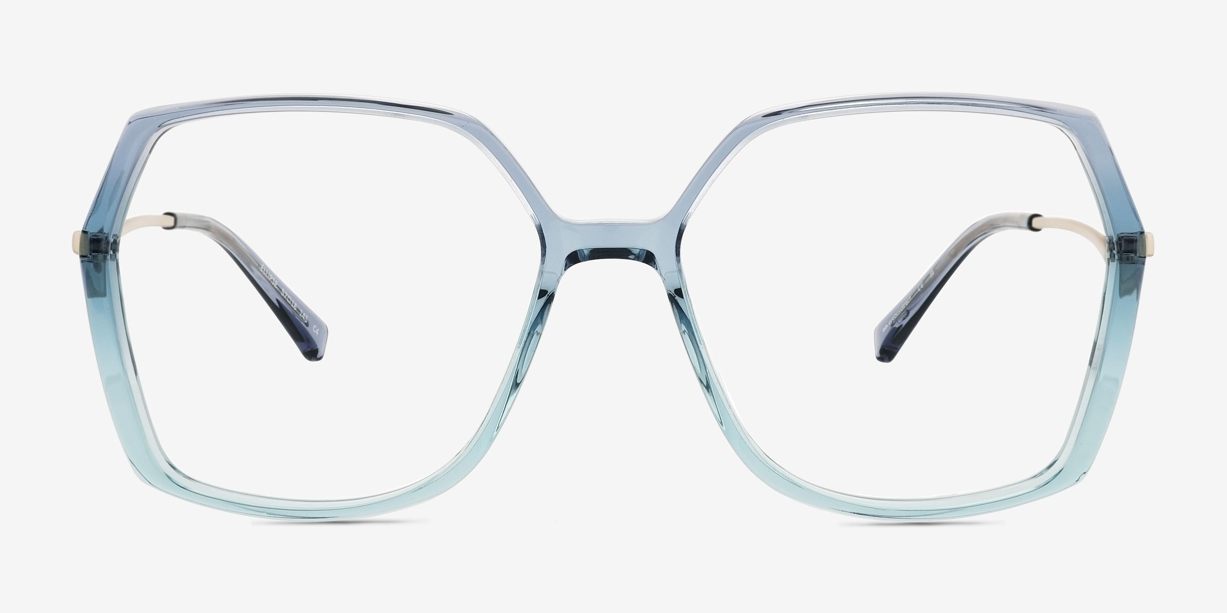 Ellipse Bleu MétalMontures de lunettes de vue d'EyeBuyDirect, Vue de Face