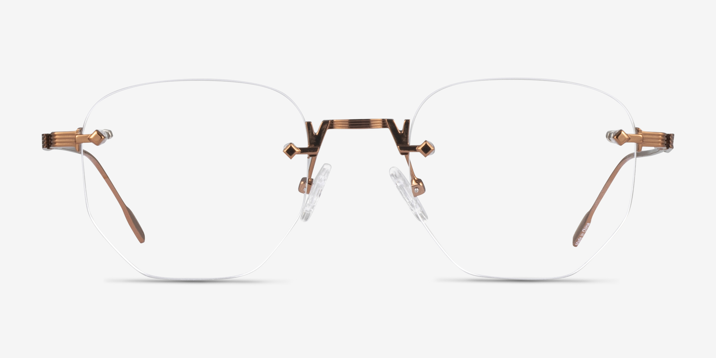 Gadsby Bronze MétalMontures de lunettes de vue d'EyeBuyDirect, Vue de Face