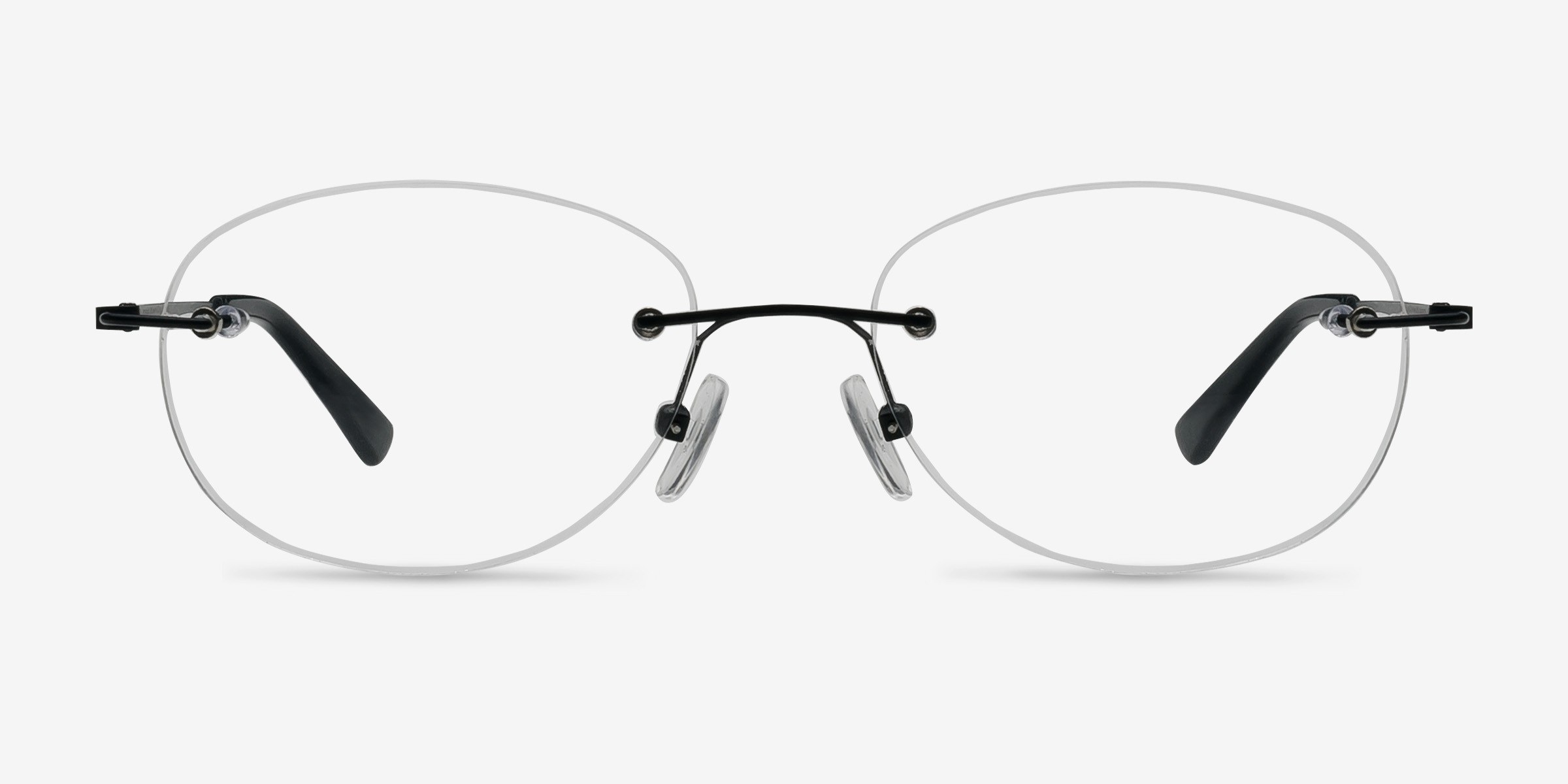 Market Noir MétalMontures de lunettes de vue d'EyeBuyDirect, Vue de Face
