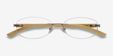 Silver Yellow Duel -  Lightweight Mixed Wood Eyeglasses