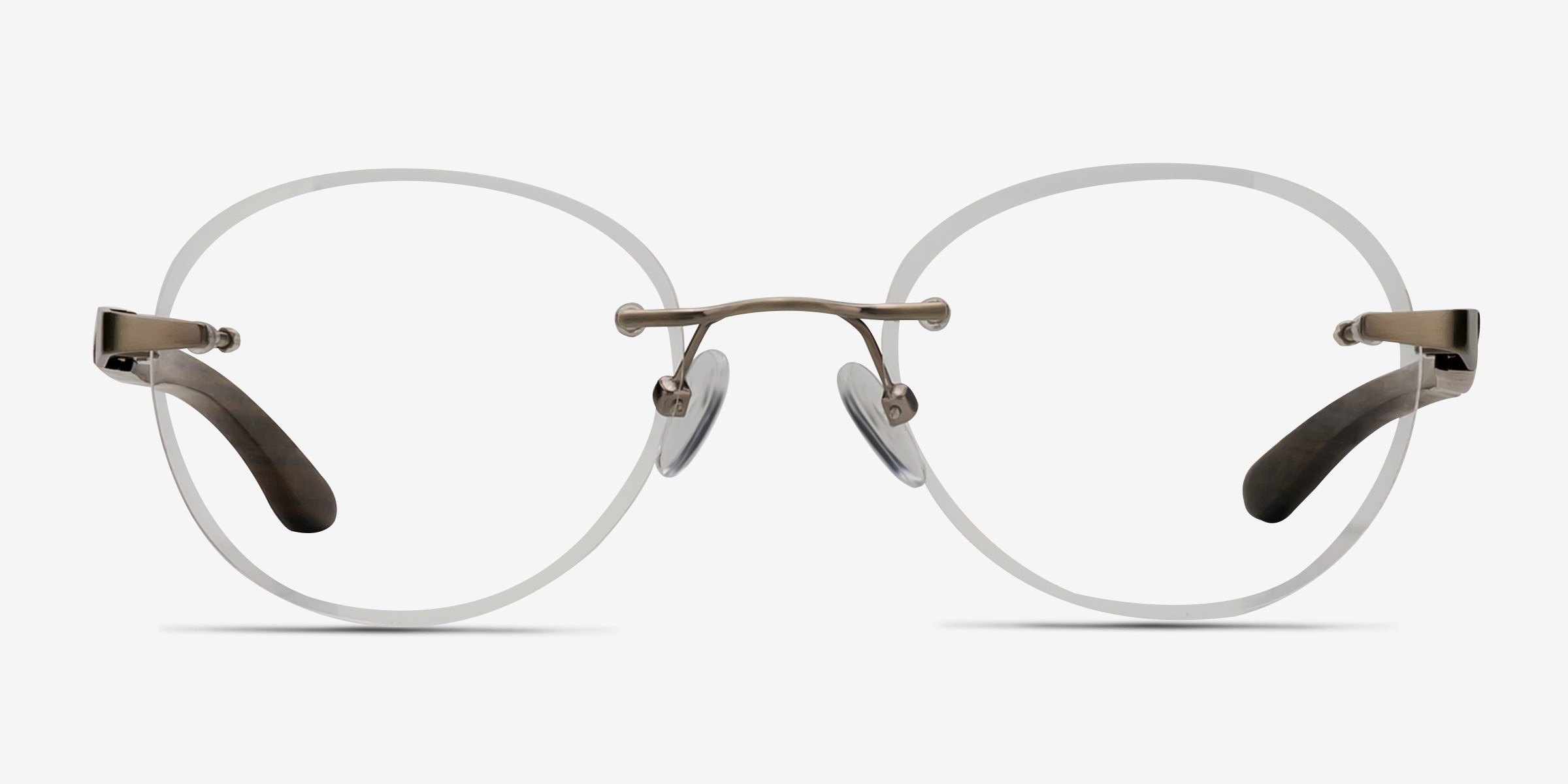 Fuse Matte Silver Wood-textureMontures de lunettes de vue d'EyeBuyDirect, Vue de Face