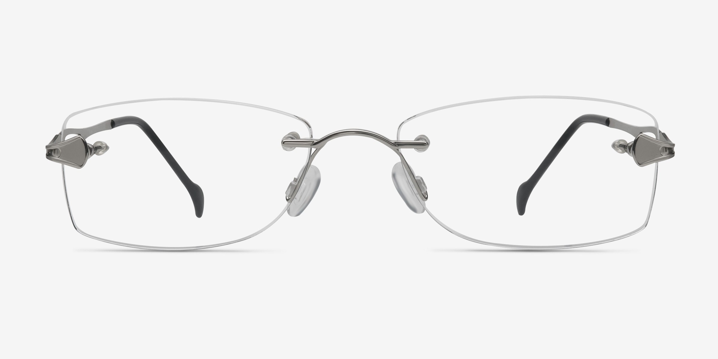 Rivet Argenté MétalMontures de lunettes de vue d'EyeBuyDirect, Vue de Face