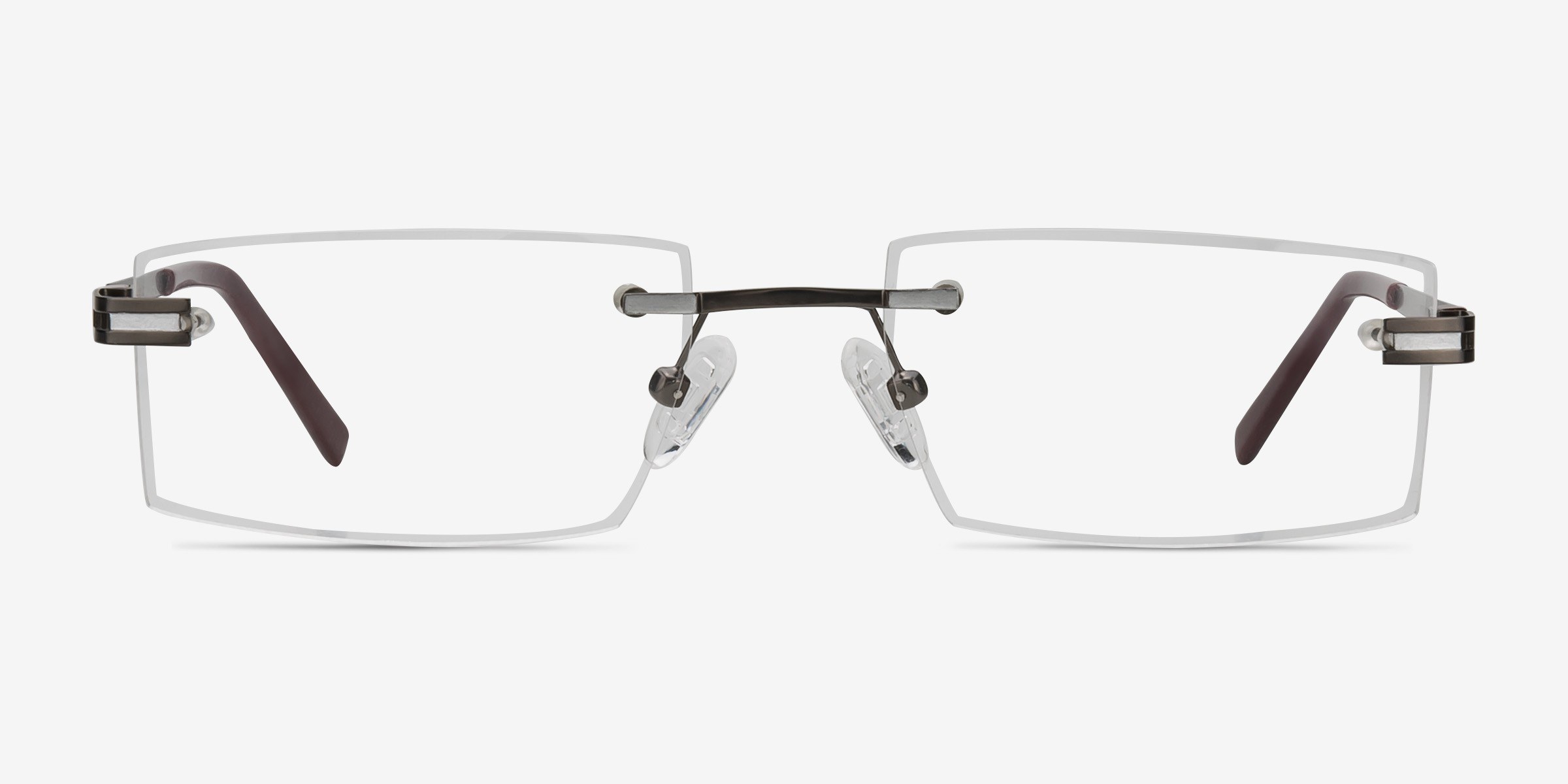 Encrypt Gunmetal, Black MétalMontures de lunettes de vue d'EyeBuyDirect, Vue de Face