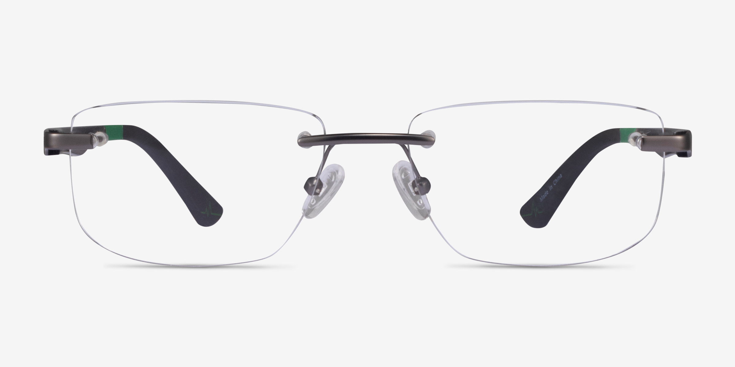 Turbine Matte Gunmetal PlastiqueMontures de lunettes de vue d'EyeBuyDirect, Vue de Face