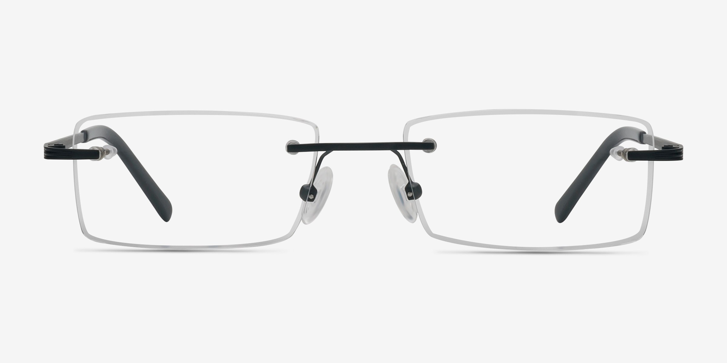 Evasive Noir MétalMontures de lunettes de vue d'EyeBuyDirect, Vue de Face