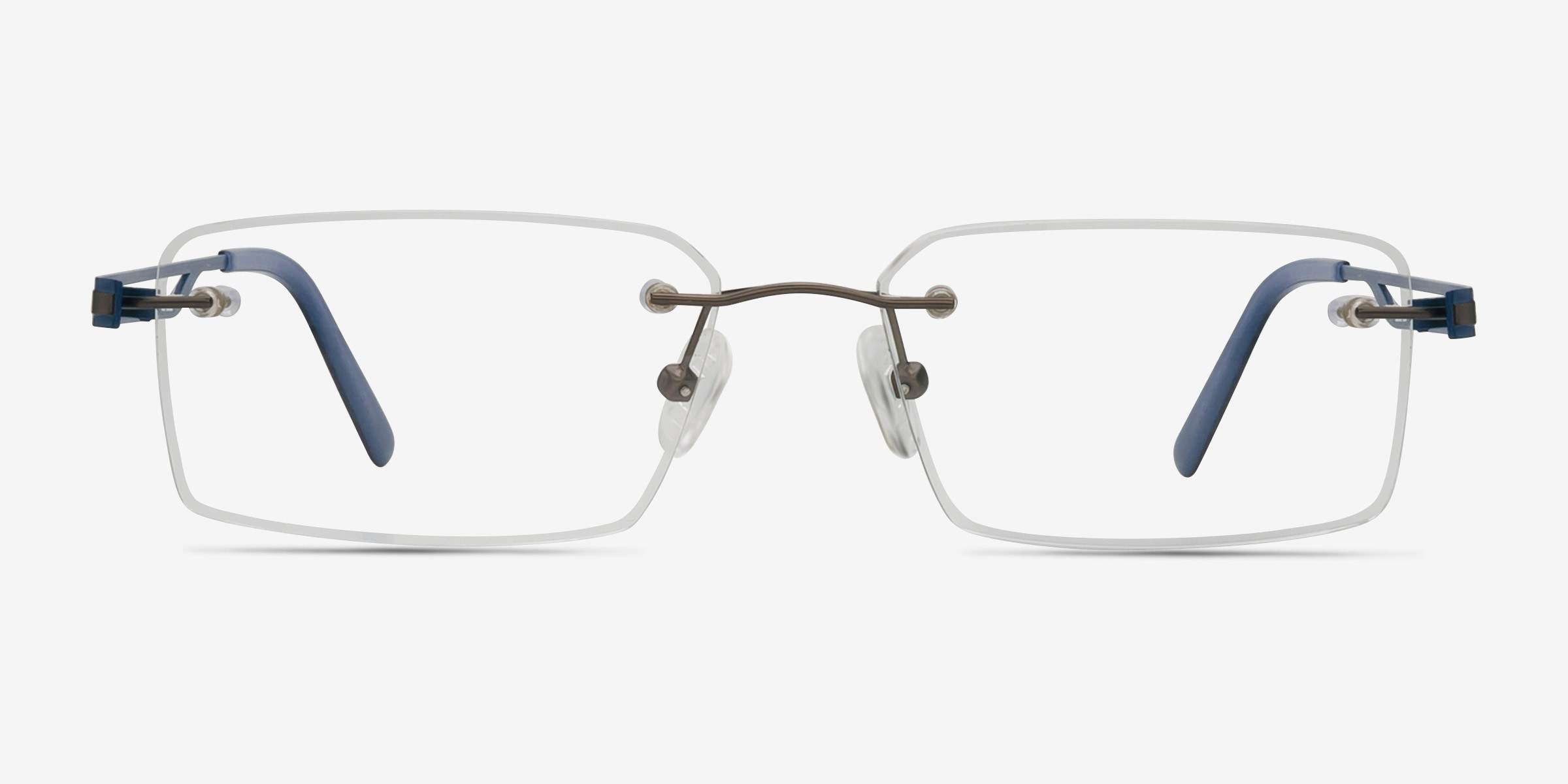 Quantum Gunmetal MétalMontures de lunettes de vue d'EyeBuyDirect, Vue de Face