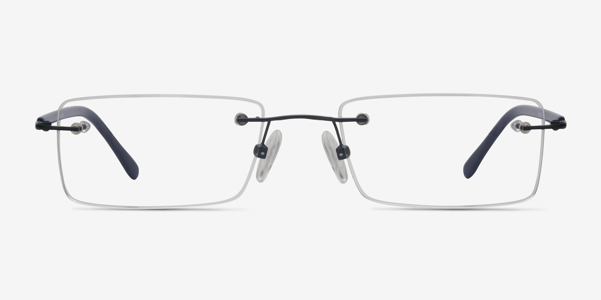 Glacon Bleu marine MétalMontures de lunettes de vue d'EyeBuyDirect, Vue de Face