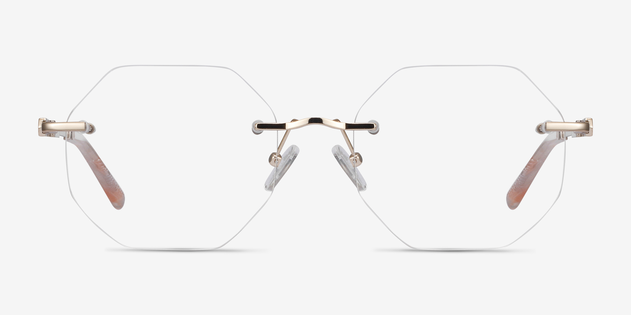 Glas Doré MétalMontures de lunettes de vue d'EyeBuyDirect, Vue de Face