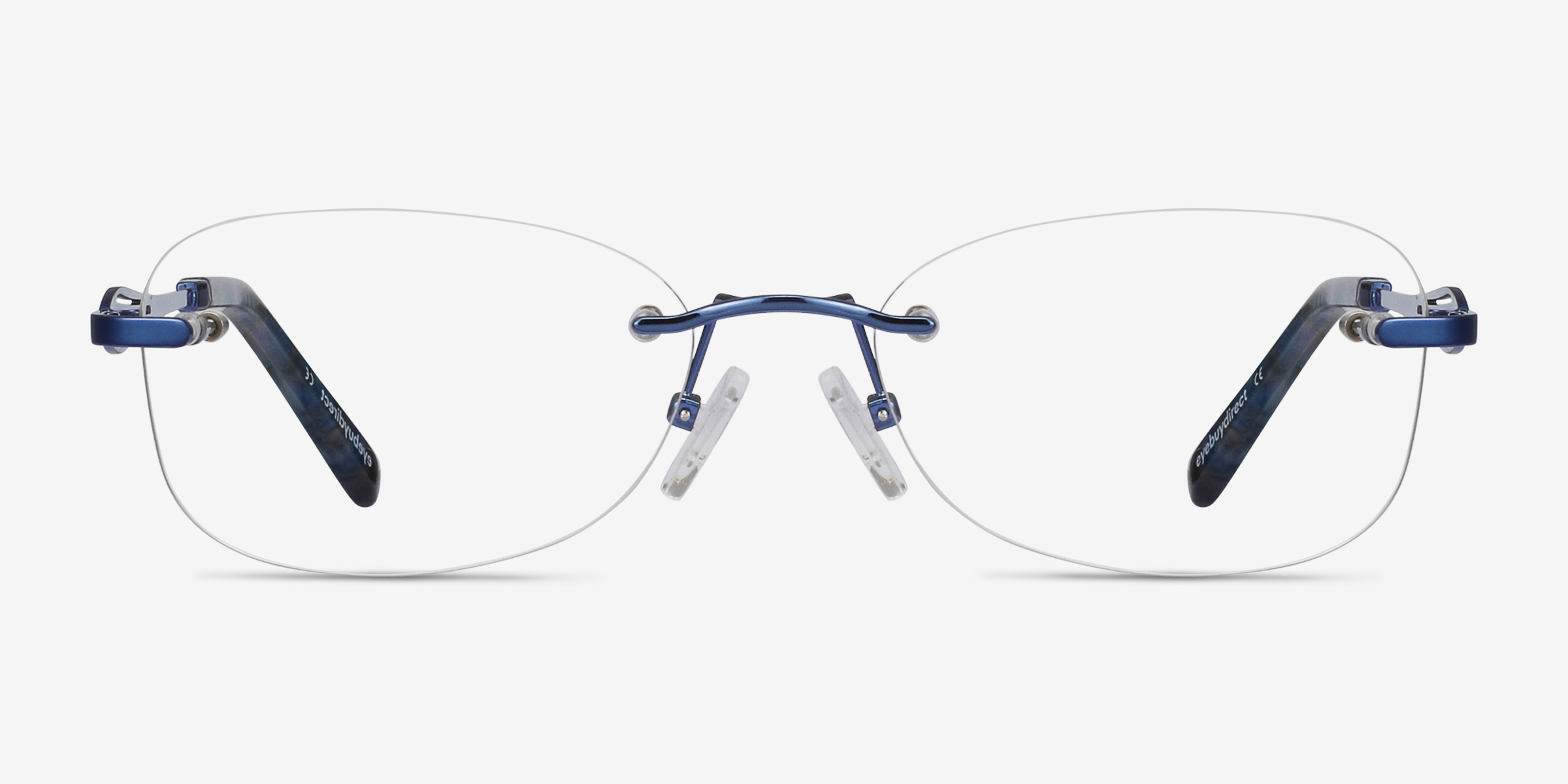 Scene Bleu MétalMontures de lunettes de vue d'EyeBuyDirect, Vue de Face