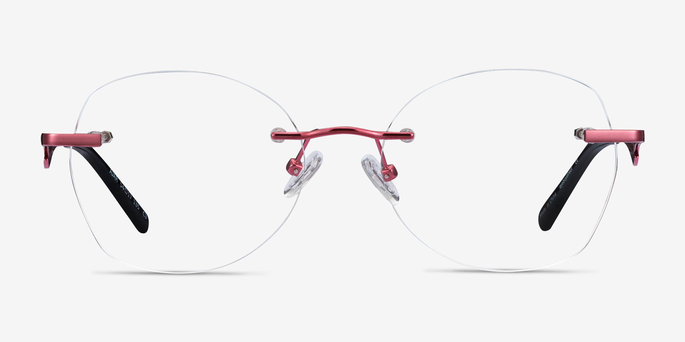 Ajar Framboise MétalMontures de lunettes de vue d'EyeBuyDirect, Vue de Face