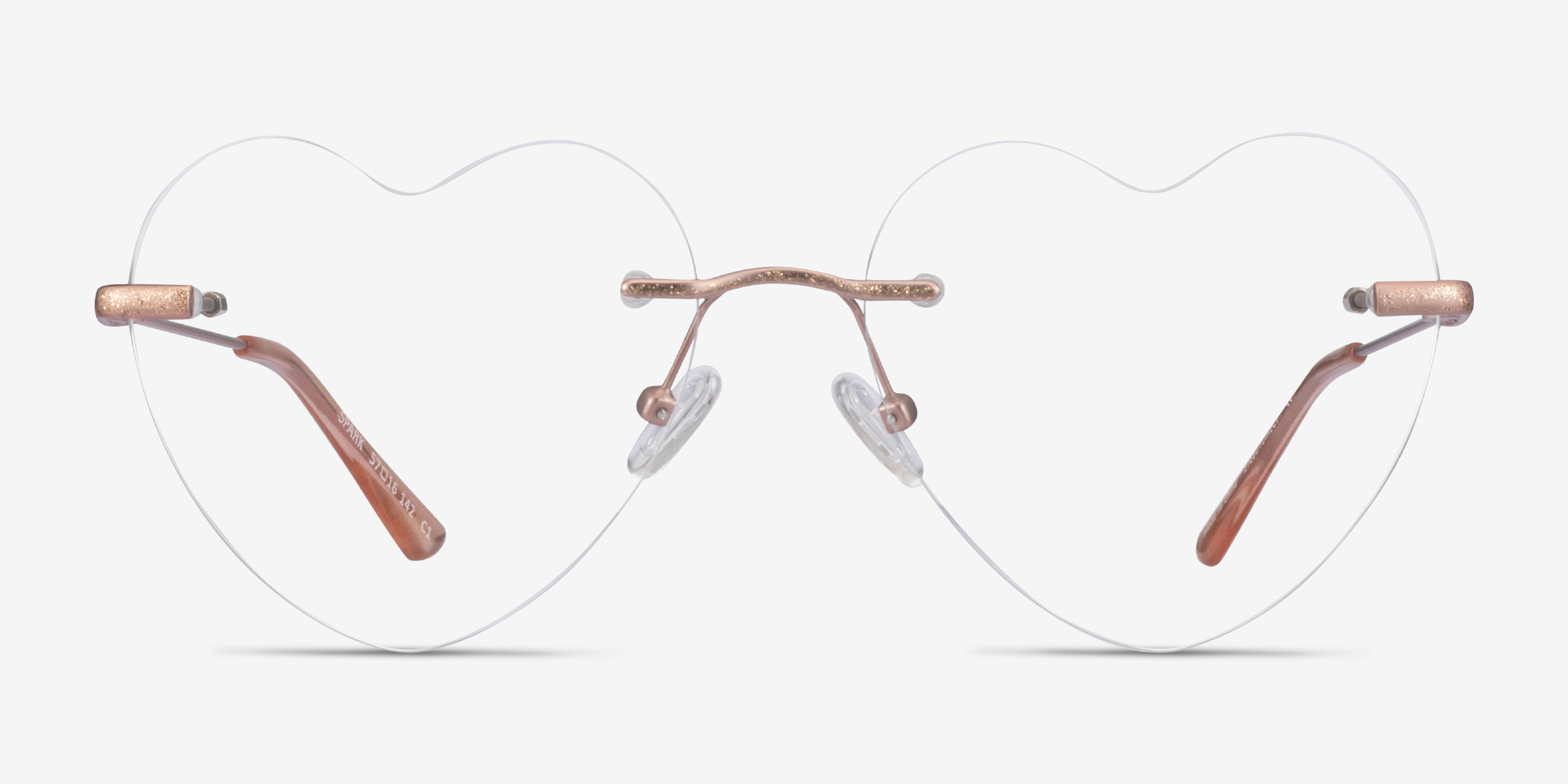Spark Glitter Rose Gold MétalMontures de lunettes de vue d'EyeBuyDirect, Vue de Face