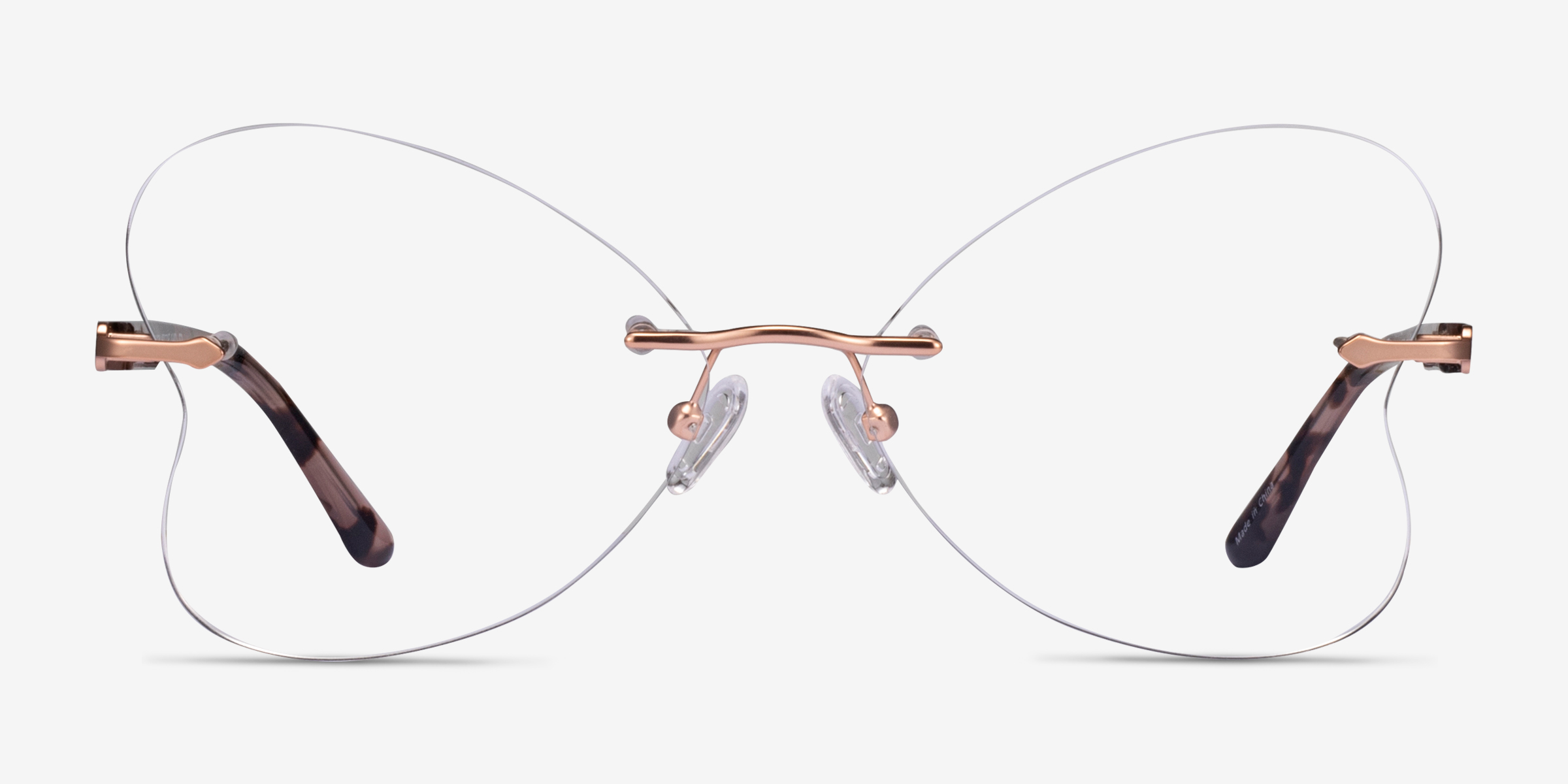 Wish Matt Rose Gold MétalMontures de lunettes de vue d'EyeBuyDirect, Vue de Face
