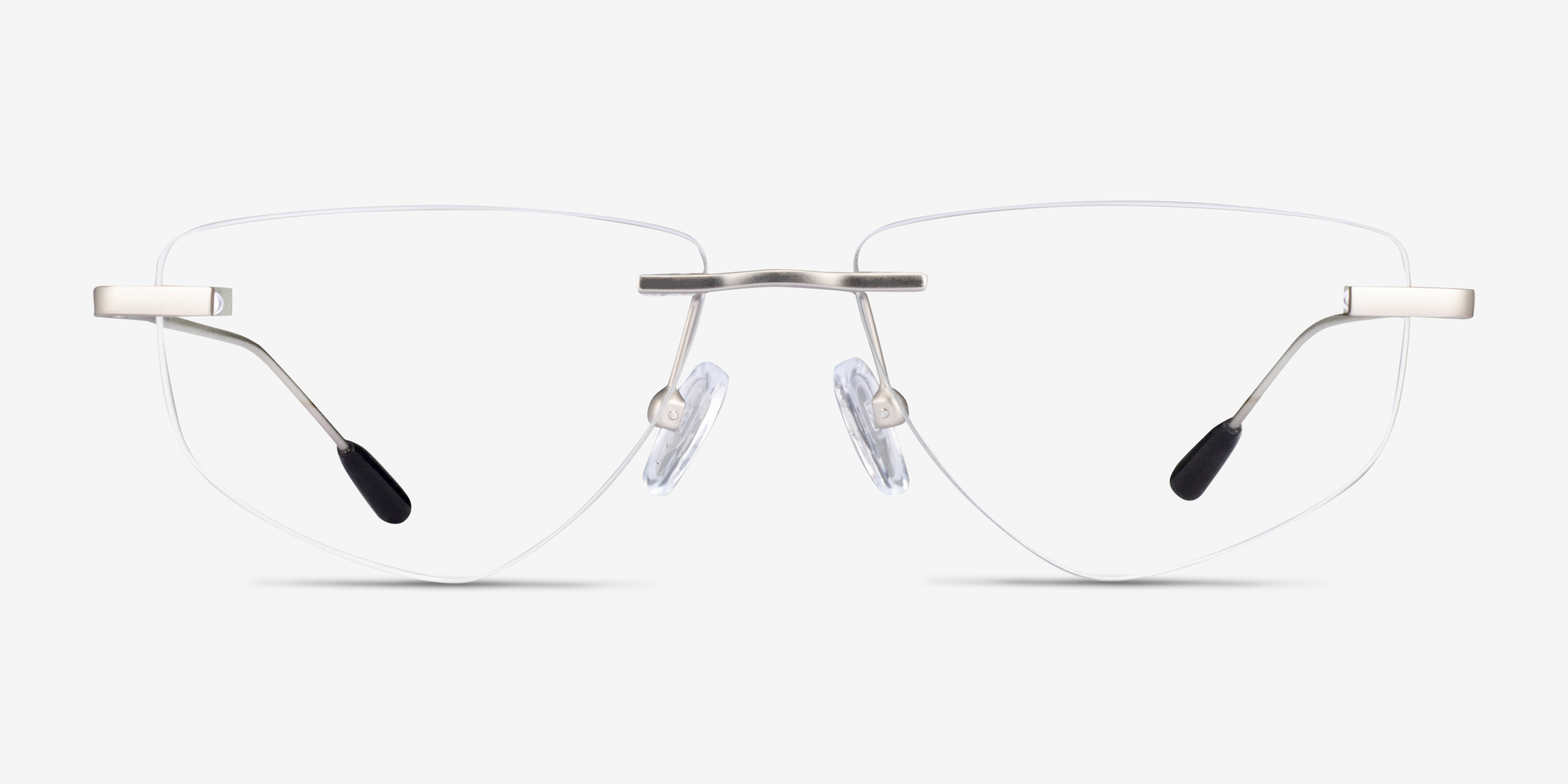 Phil Matte Silver MétalMontures de lunettes de vue d'EyeBuyDirect, Vue de Face