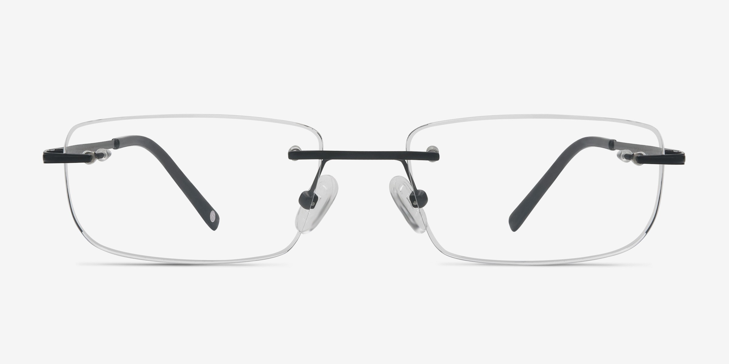 Port Noir TitaniumMontures de lunettes de vue d'EyeBuyDirect, Vue de Face