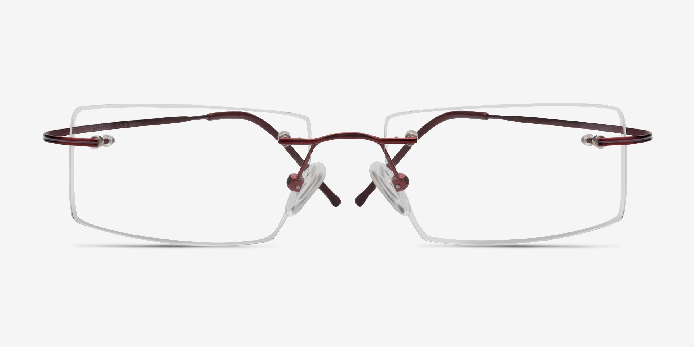 Divide Rouge TitaniumMontures de lunettes de vue d'EyeBuyDirect, Vue de Face