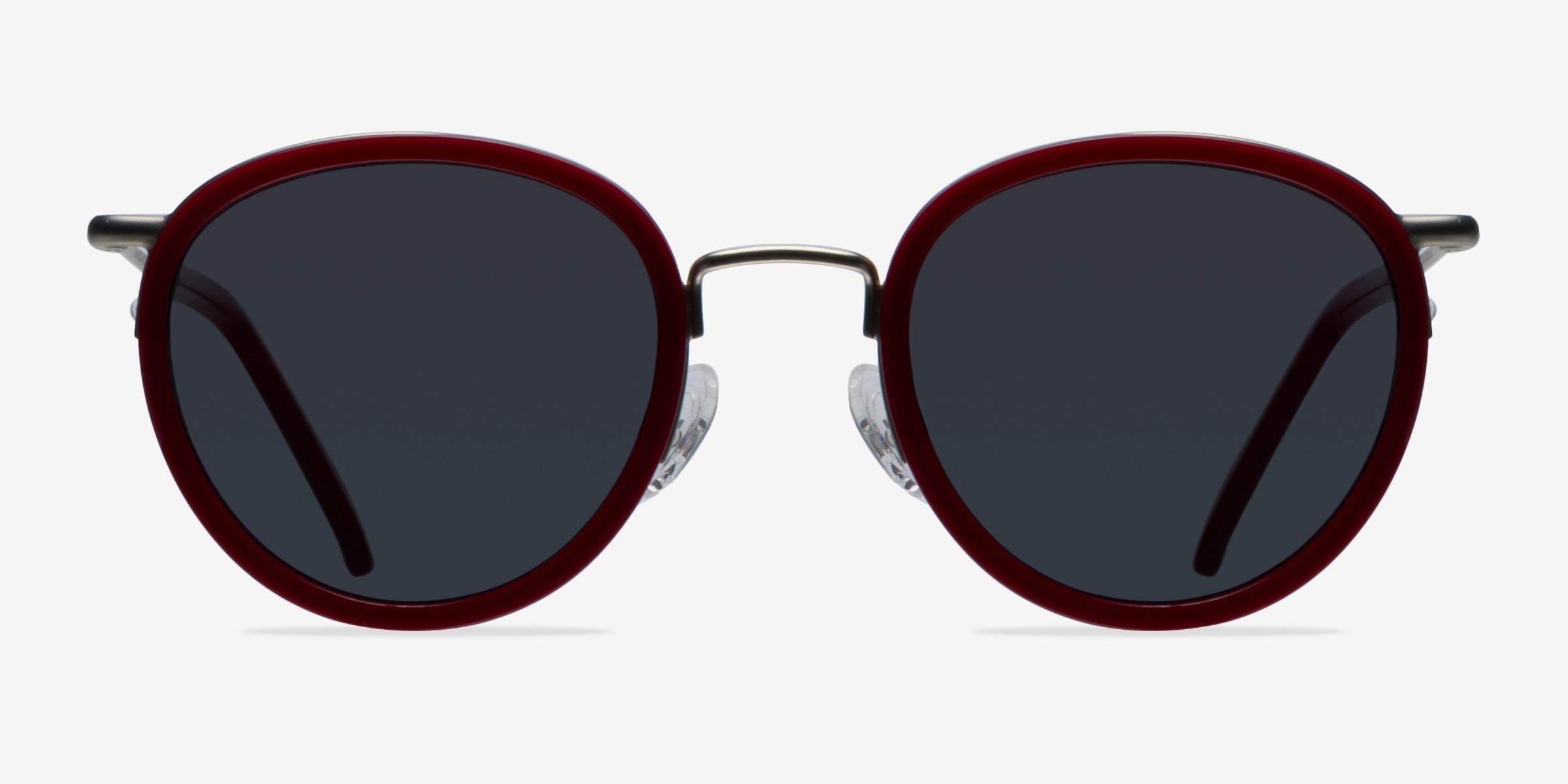 Siena Rouge Acetate-metalSoleil de Lunette de vue d'EyeBuyDirect, Vue de Face