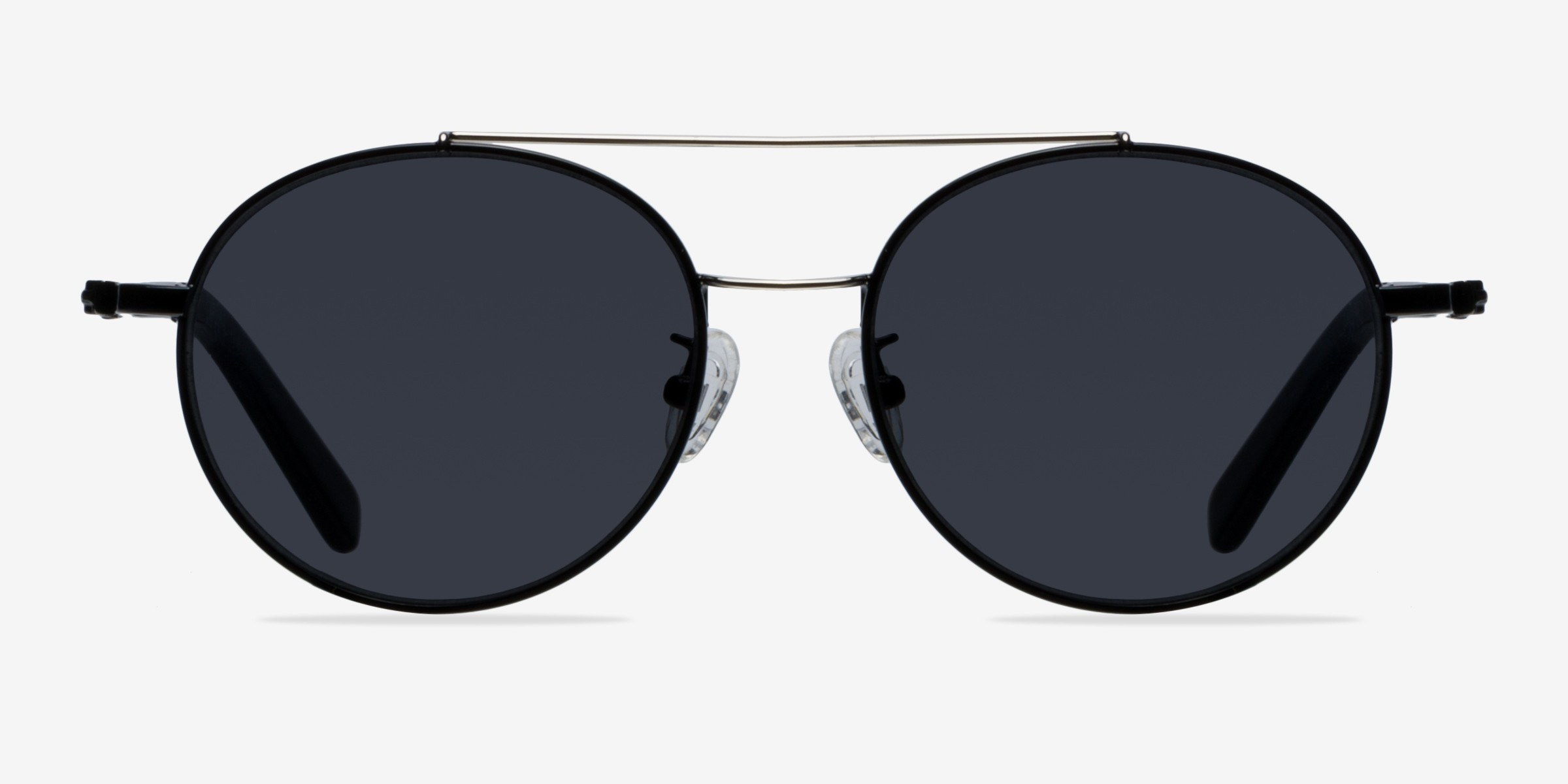 Hendrix Black & Silver MétalSoleil de Lunette de vue d'EyeBuyDirect, Vue de Face