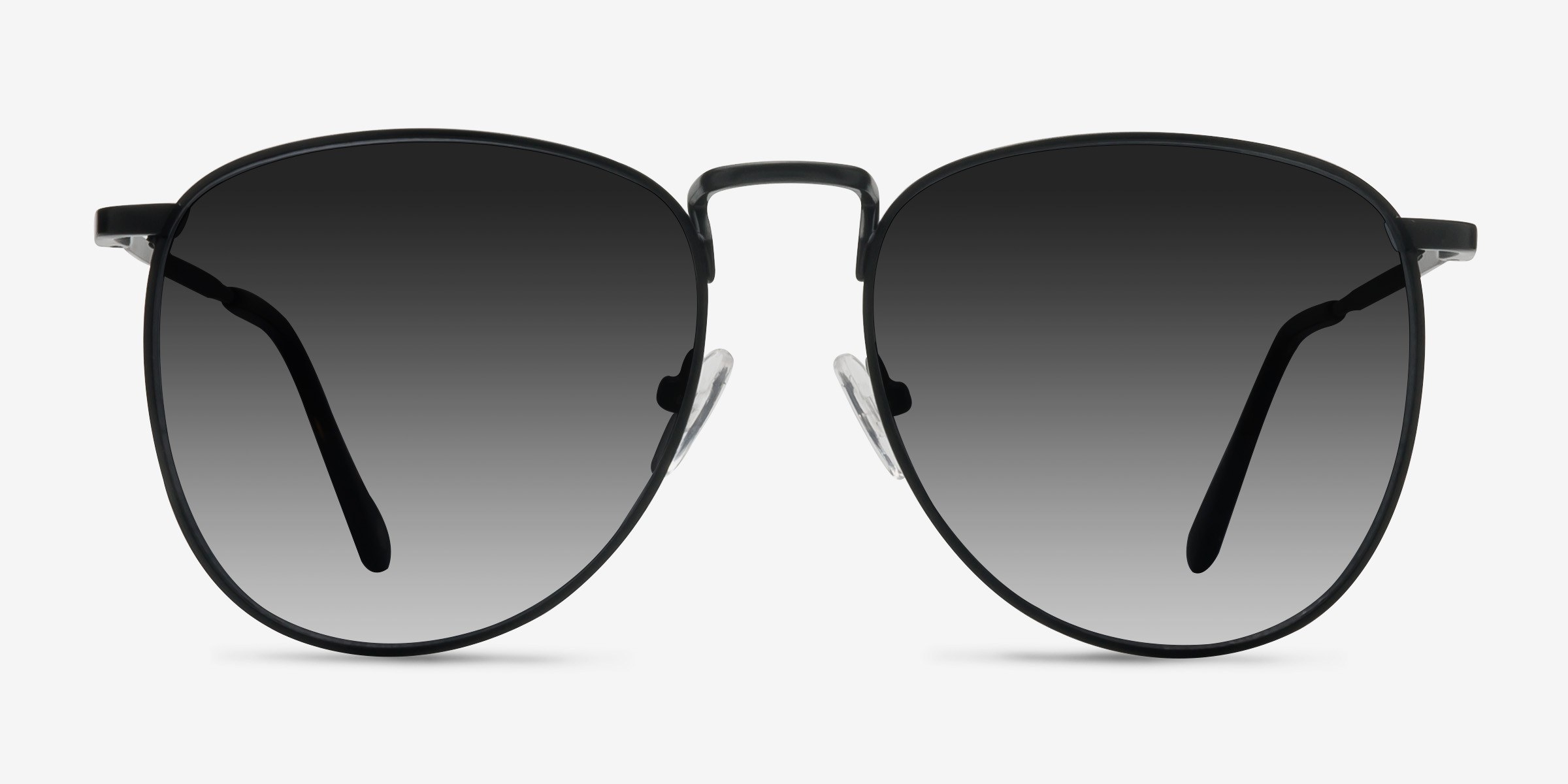 Fume Noir MétalSoleil de Lunette de vue d'EyeBuyDirect, Vue de Face